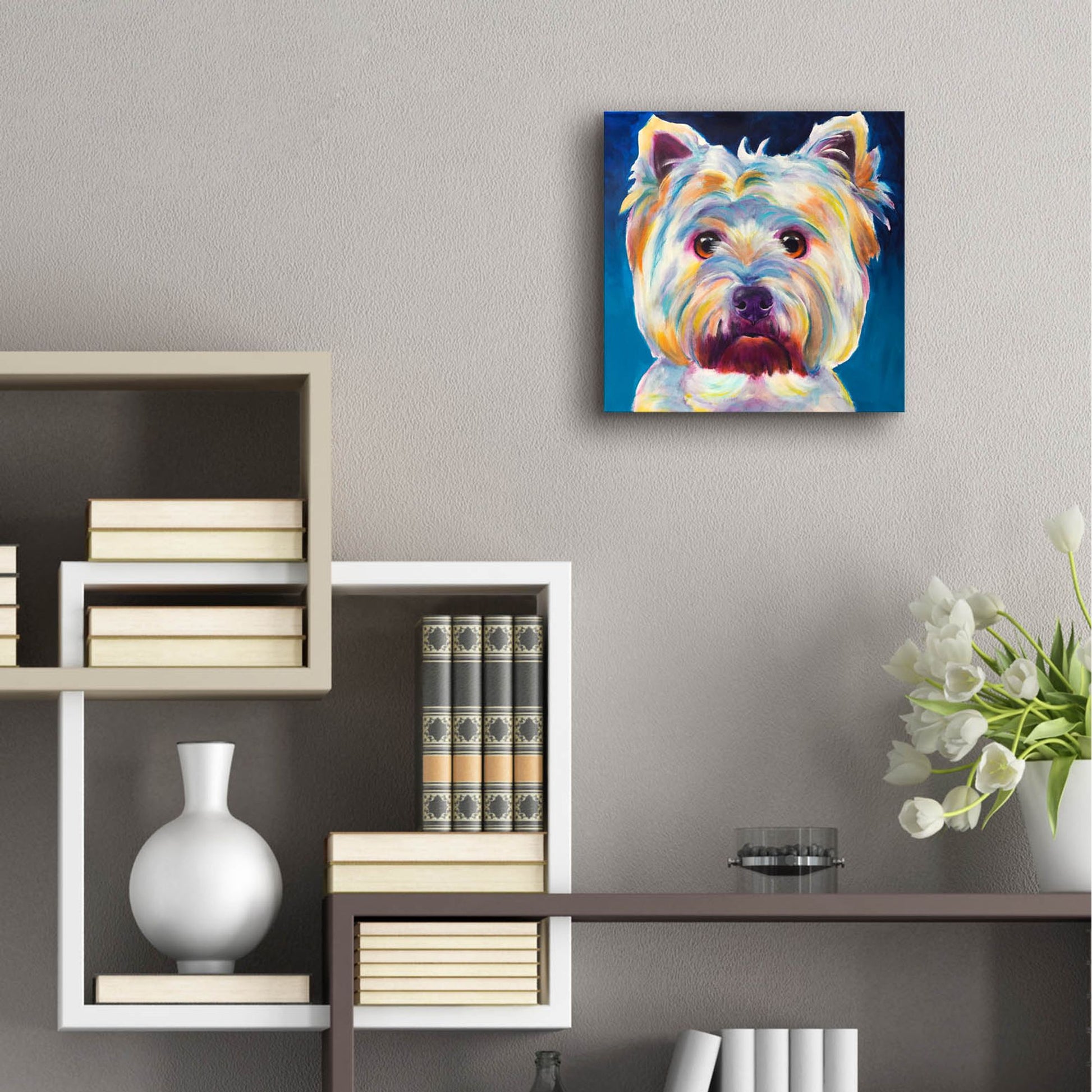 Epic Art 'Westie - Chispy2 by Dawg Painter, Acrylic Glass Wall Art,12x12