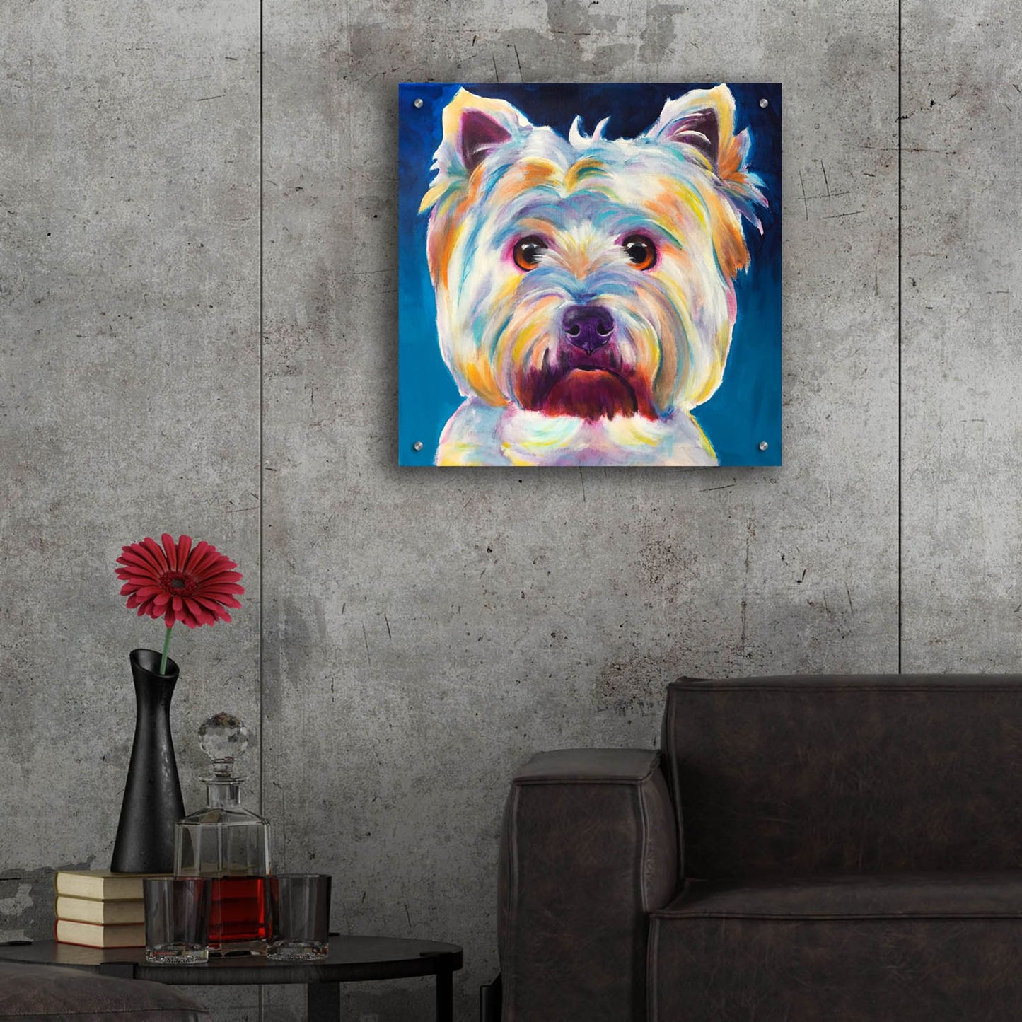 Epic Art 'Westie - Chispy2 by Dawg Painter, Acrylic Glass Wall Art,24x24