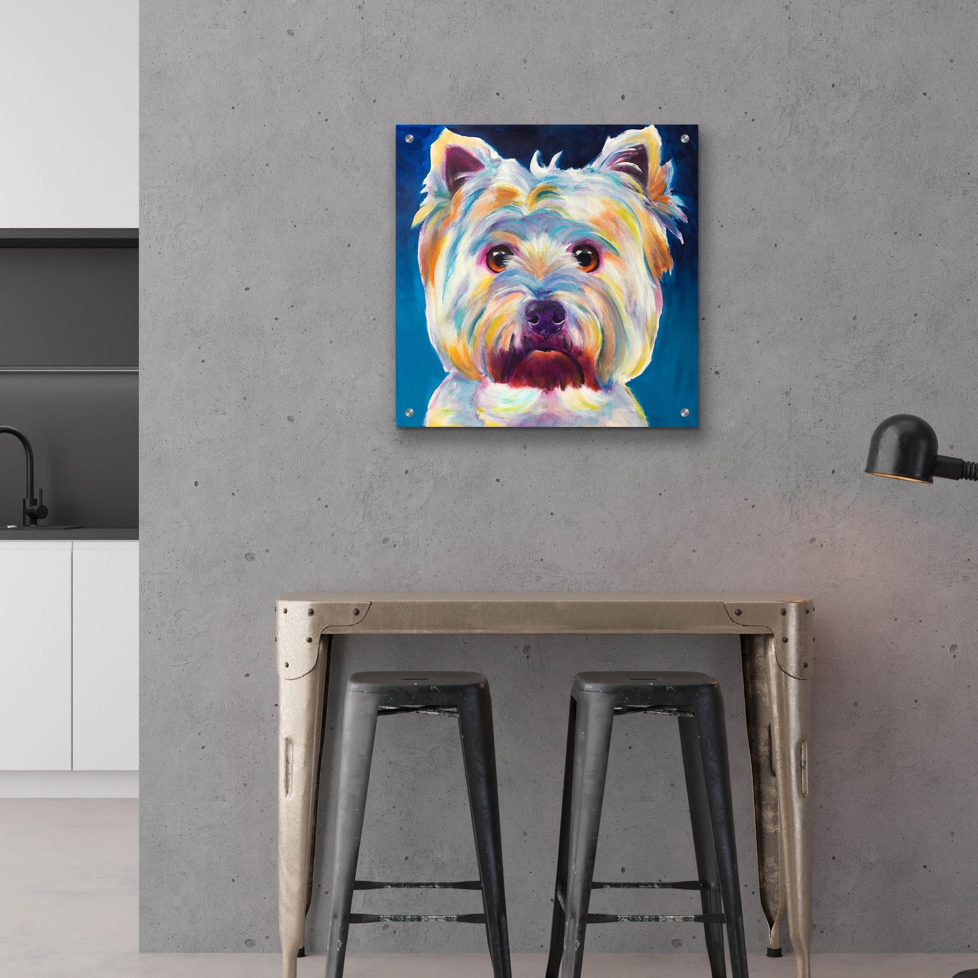 Epic Art 'Westie - Chispy2 by Dawg Painter, Acrylic Glass Wall Art,24x24