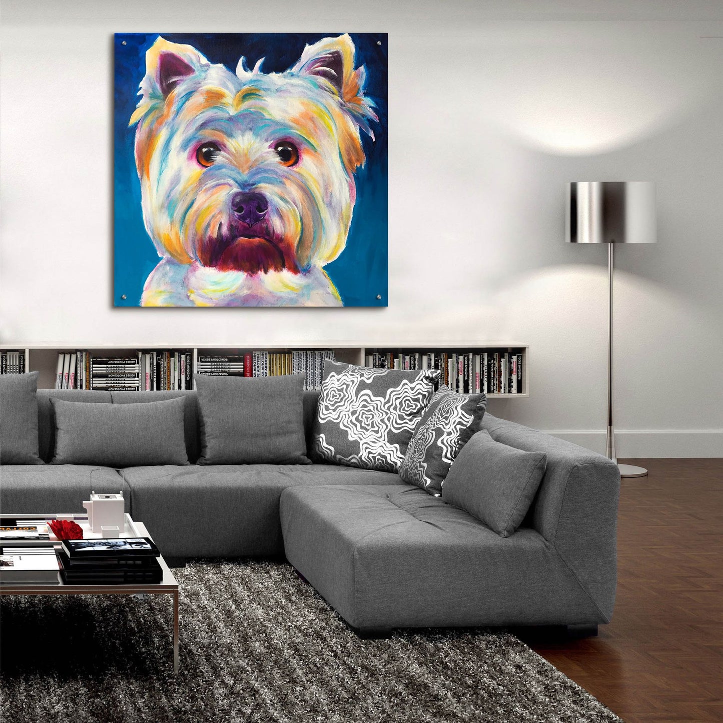 Epic Art 'Westie - Chispy2 by Dawg Painter, Acrylic Glass Wall Art,36x36