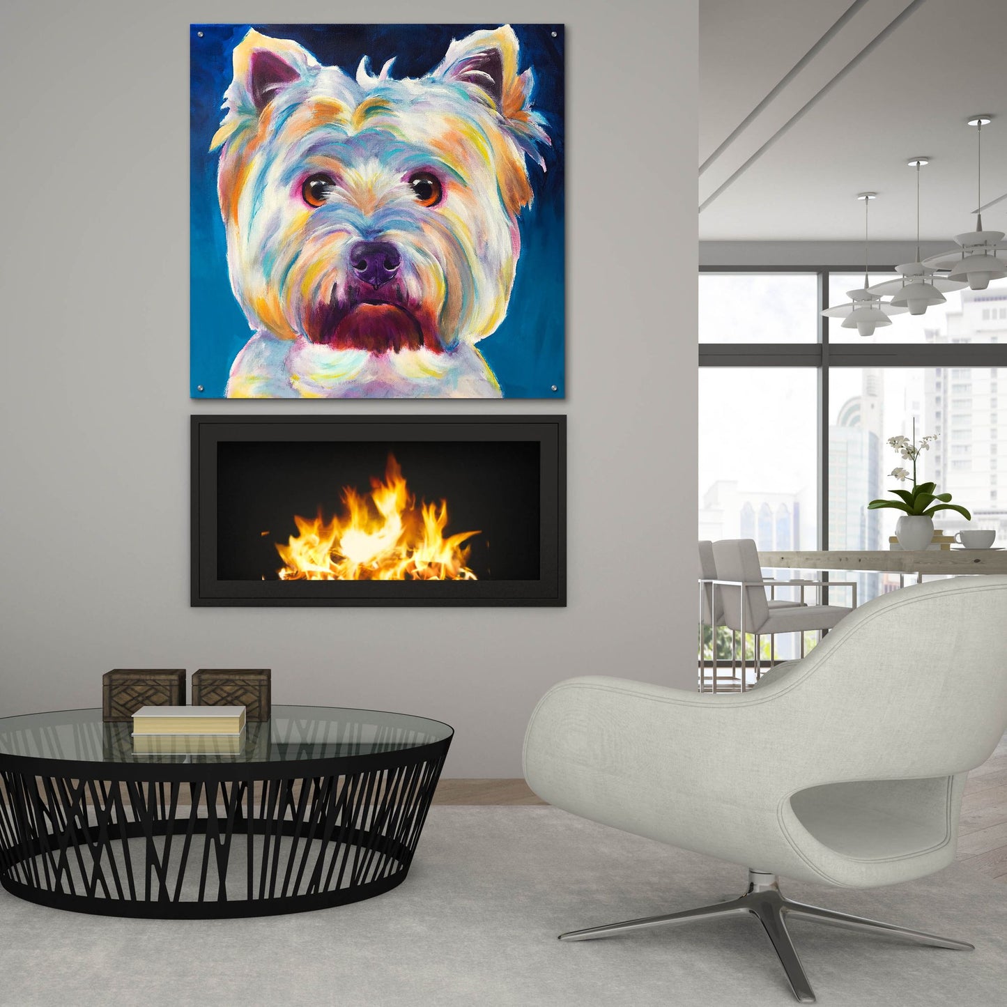 Epic Art 'Westie - Chispy2 by Dawg Painter, Acrylic Glass Wall Art,36x36