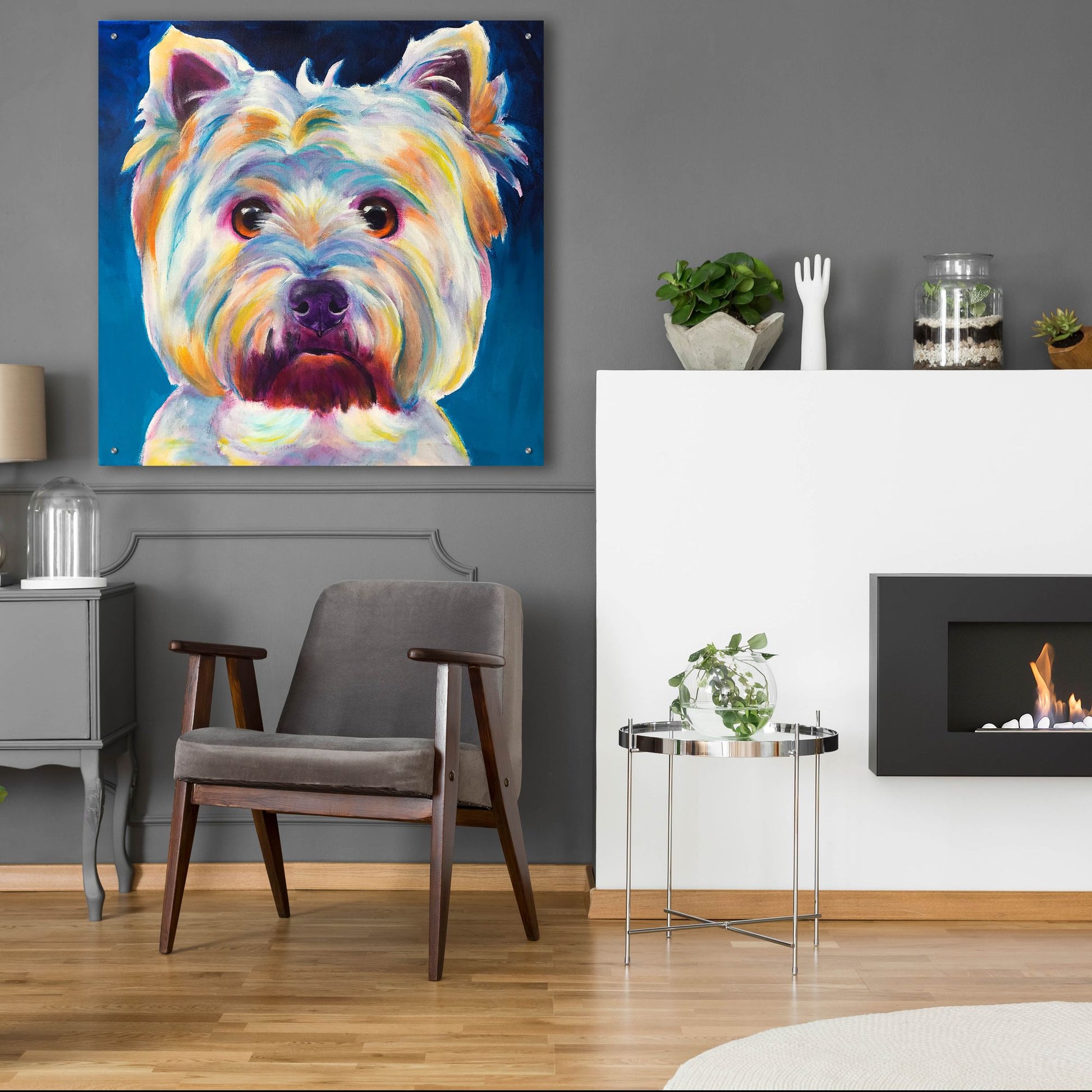 Epic Art 'Westie - Chispy2 by Dawg Painter, Acrylic Glass Wall Art,36x36