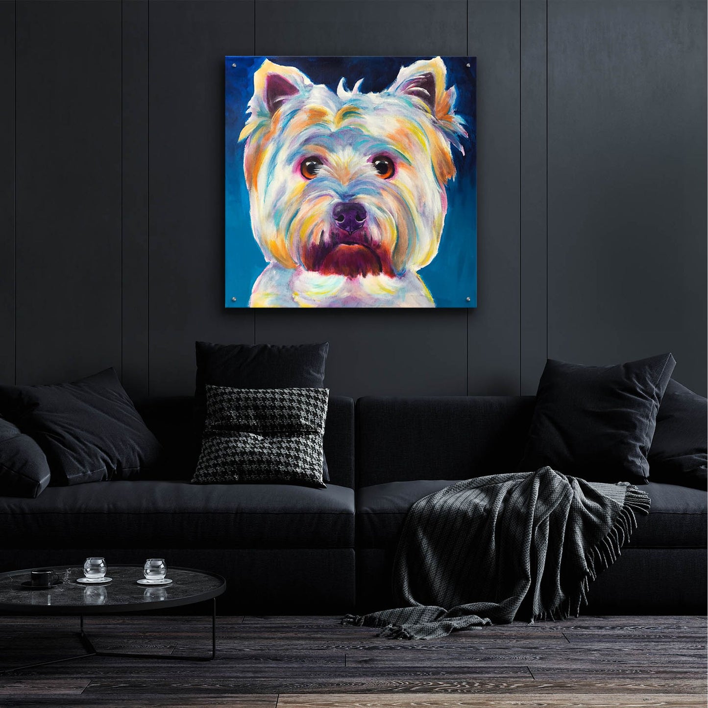 Epic Art 'Westie - Chispy2 by Dawg Painter, Acrylic Glass Wall Art,36x36