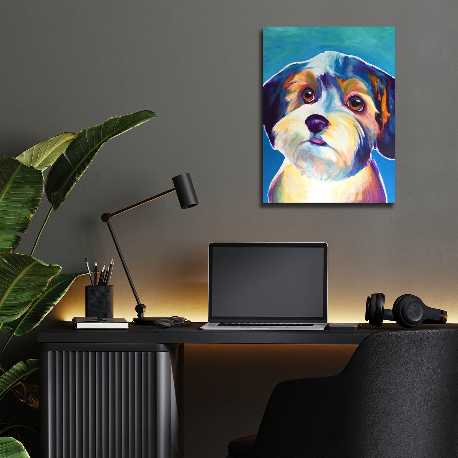 Epic Art 'Yorkipoo - Zoe2 by Dawg Painter, Acrylic Glass Wall Art,12x16