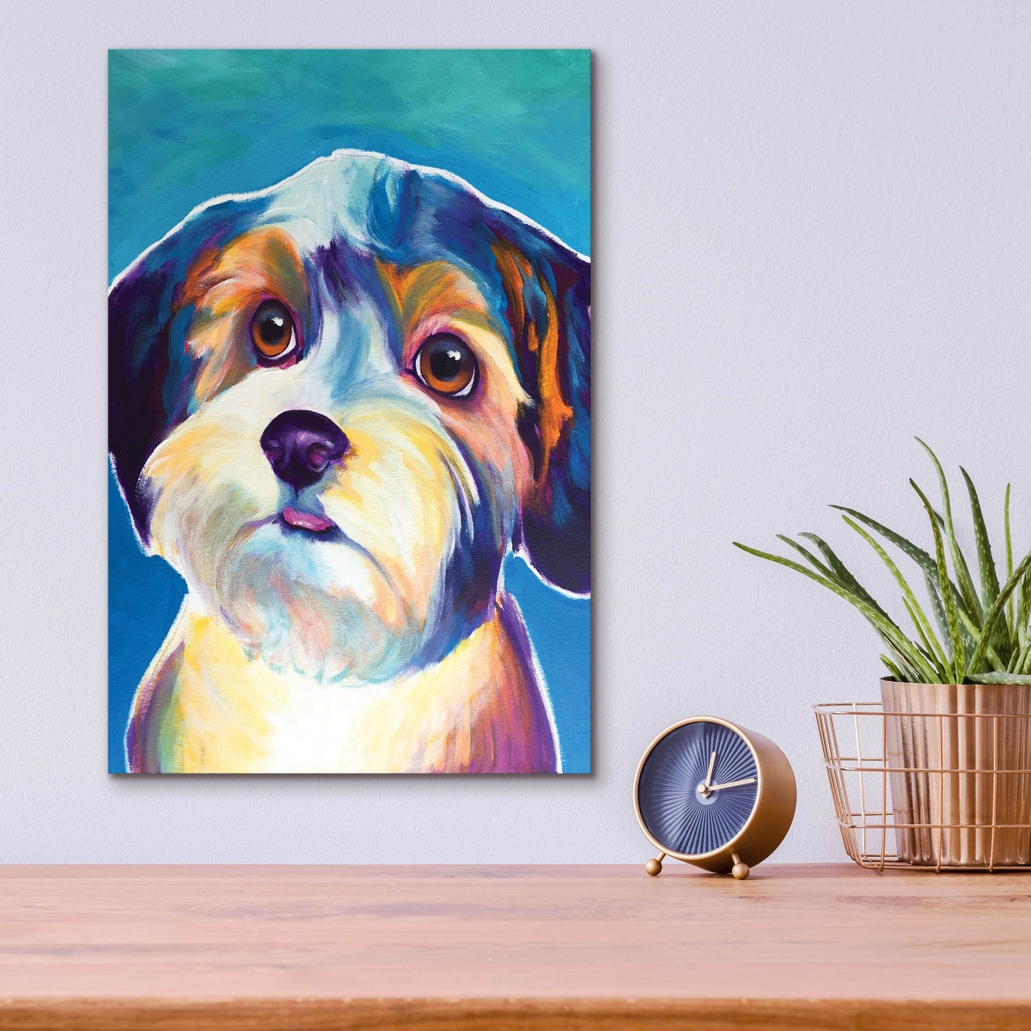 Epic Art 'Yorkipoo - Zoe2 by Dawg Painter, Acrylic Glass Wall Art,12x16