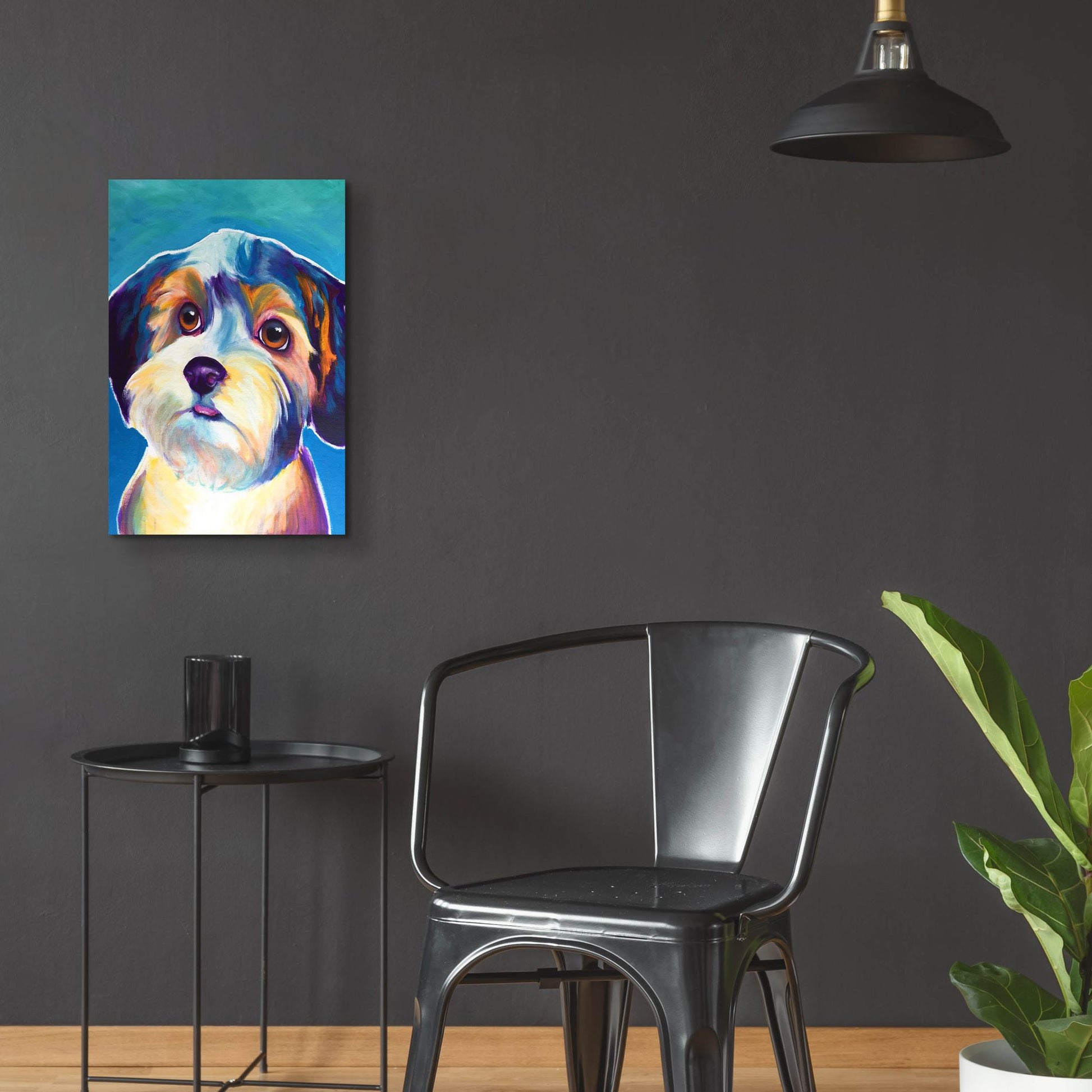 Epic Art 'Yorkipoo - Zoe2 by Dawg Painter, Acrylic Glass Wall Art,16x24