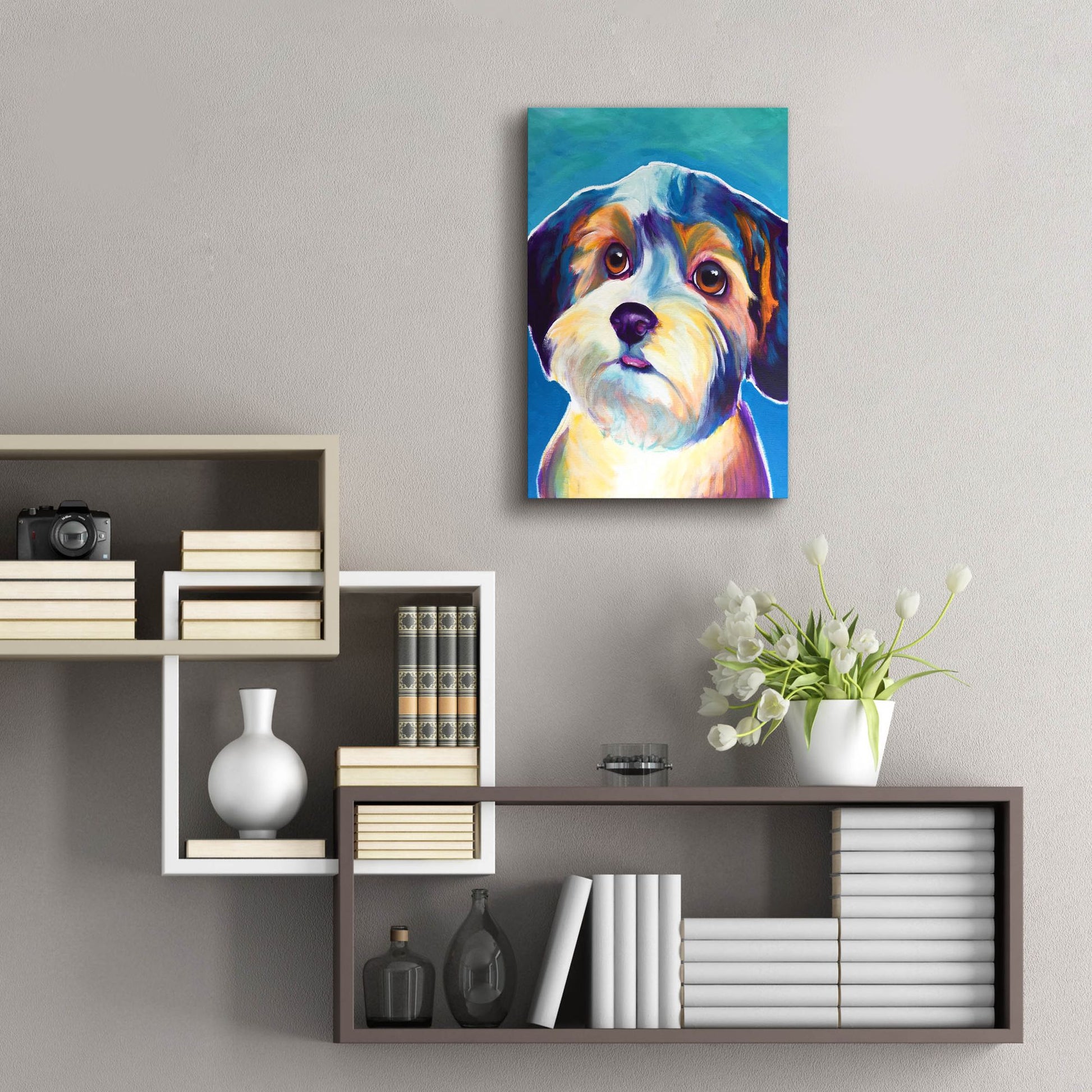 Epic Art 'Yorkipoo - Zoe2 by Dawg Painter, Acrylic Glass Wall Art,16x24