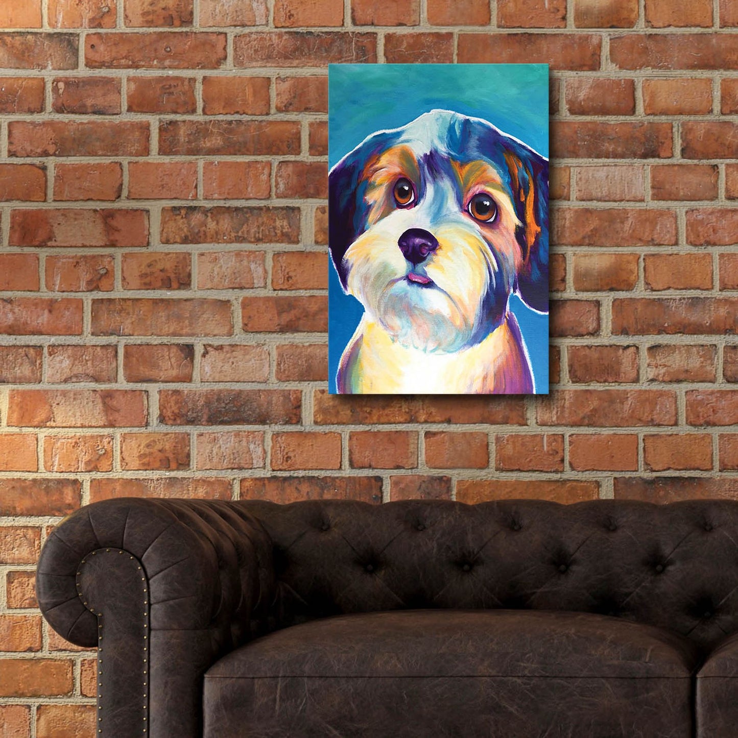 Epic Art 'Yorkipoo - Zoe2 by Dawg Painter, Acrylic Glass Wall Art,16x24