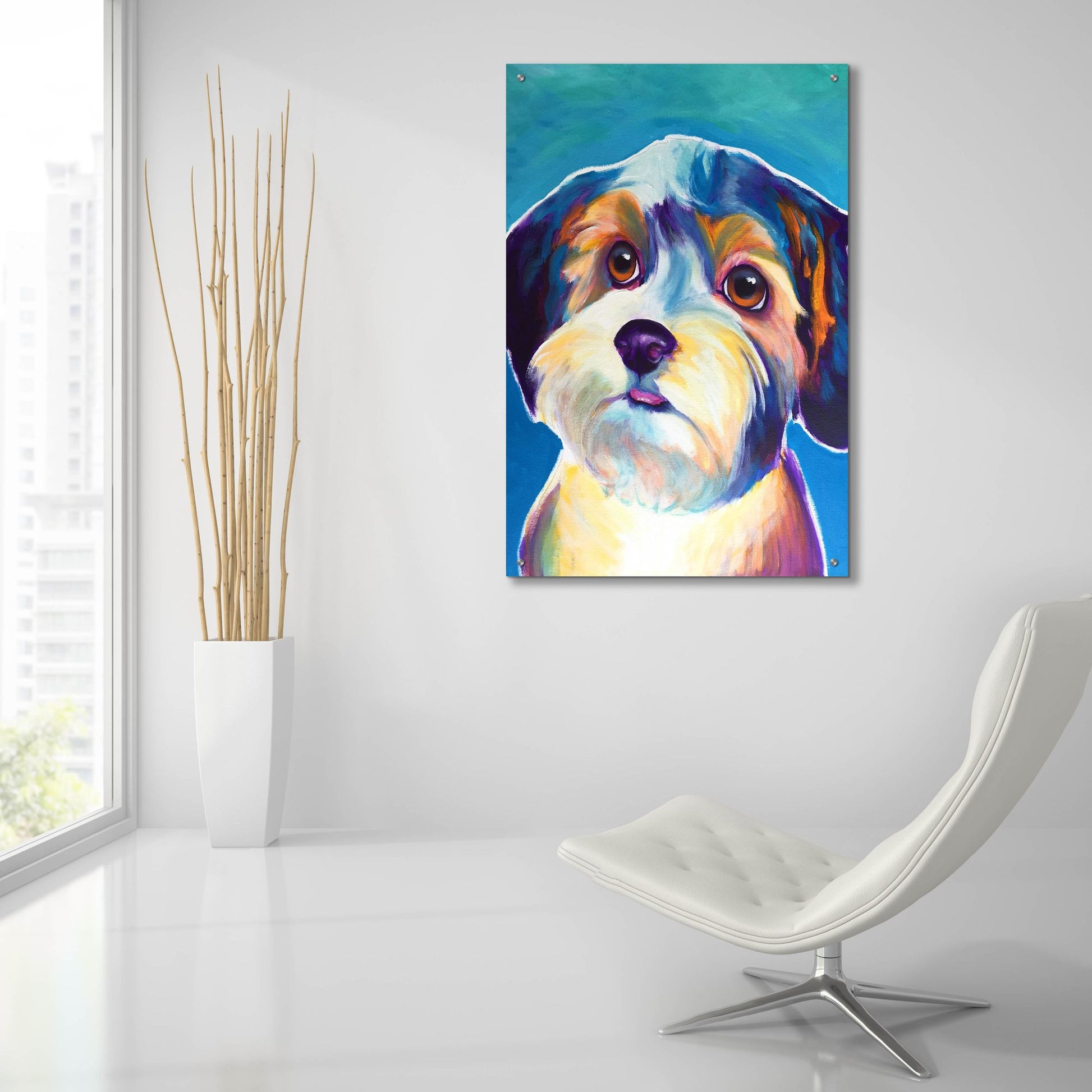 Epic Art 'Yorkipoo - Zoe2 by Dawg Painter, Acrylic Glass Wall Art,24x36