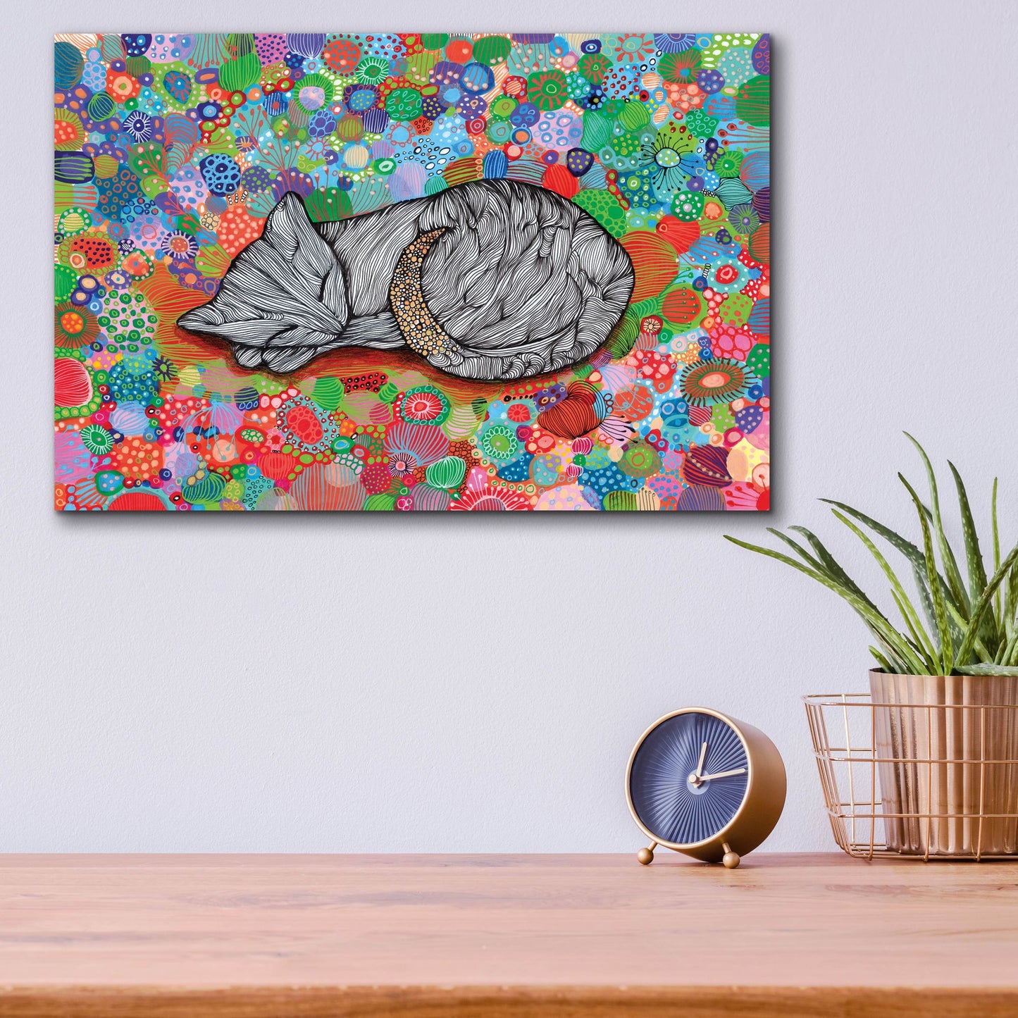 Epic Art 'Sleepy Cat2 by Noemi Ibarz, Acrylic Glass Wall Art,16x12