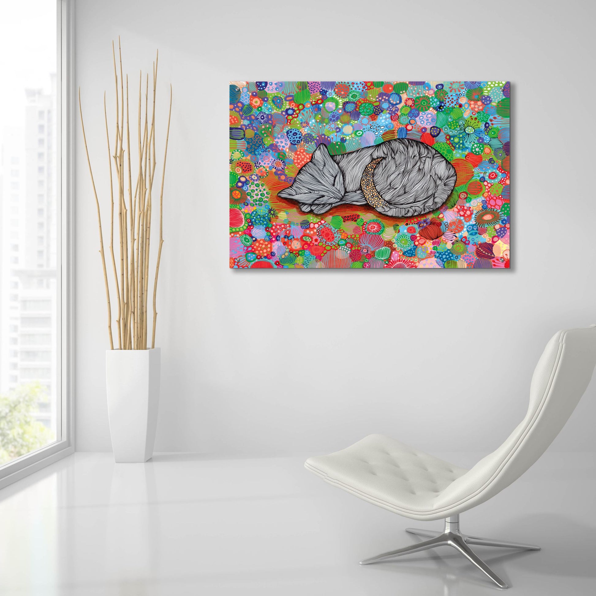 Epic Art 'Sleepy Cat2 by Noemi Ibarz, Acrylic Glass Wall Art,36x24