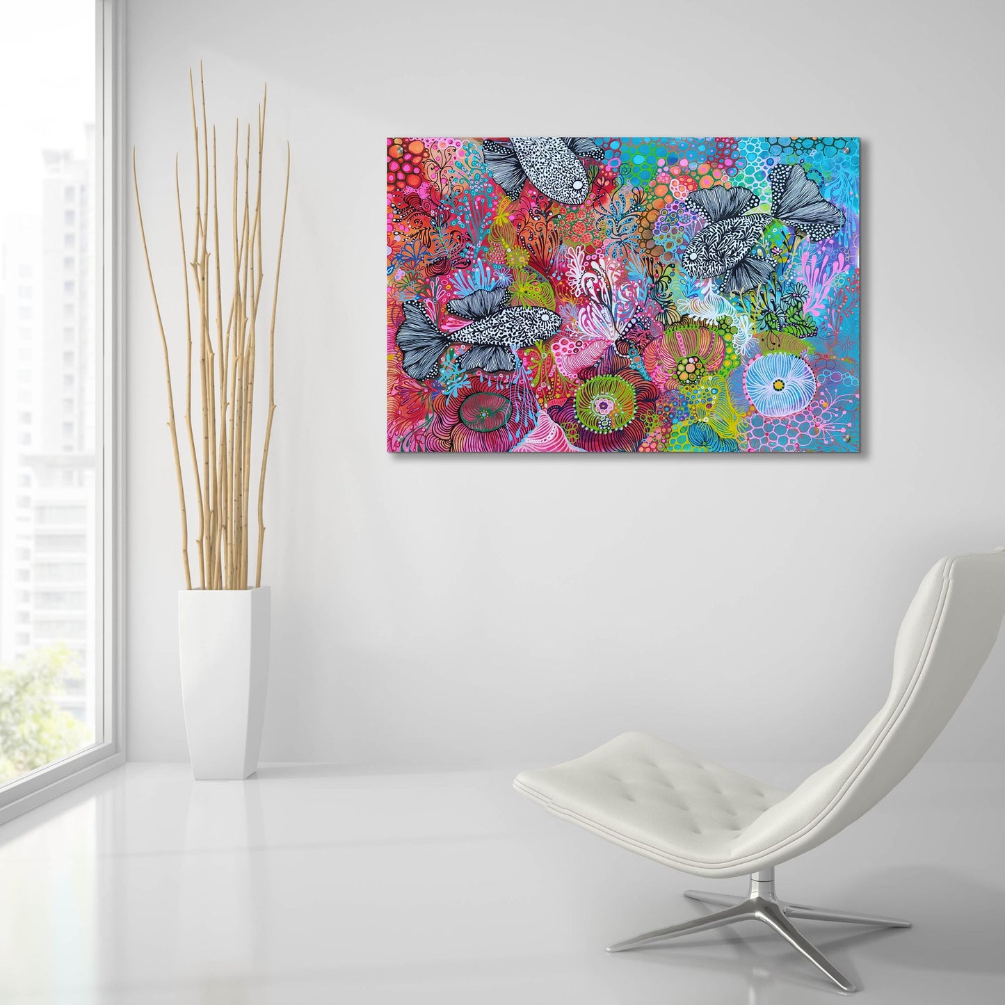 Epic Art 'Three Fish2 by Noemi Ibarz, Acrylic Glass Wall Art,36x24