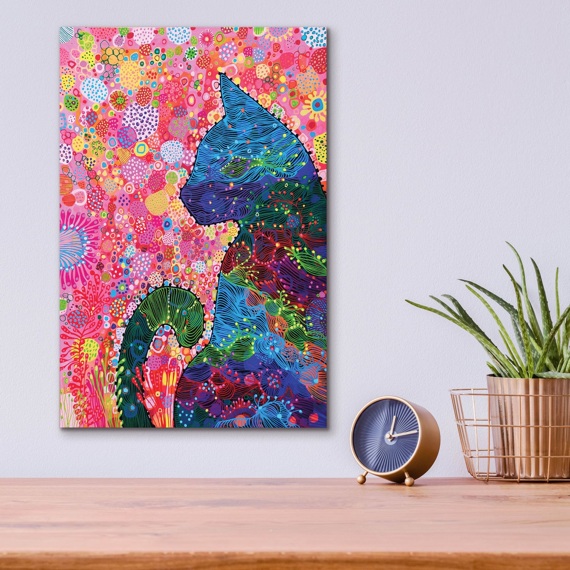 Epic Art 'Cat Silhouette2 by Noemi Ibarz, Acrylic Glass Wall Art,12x16
