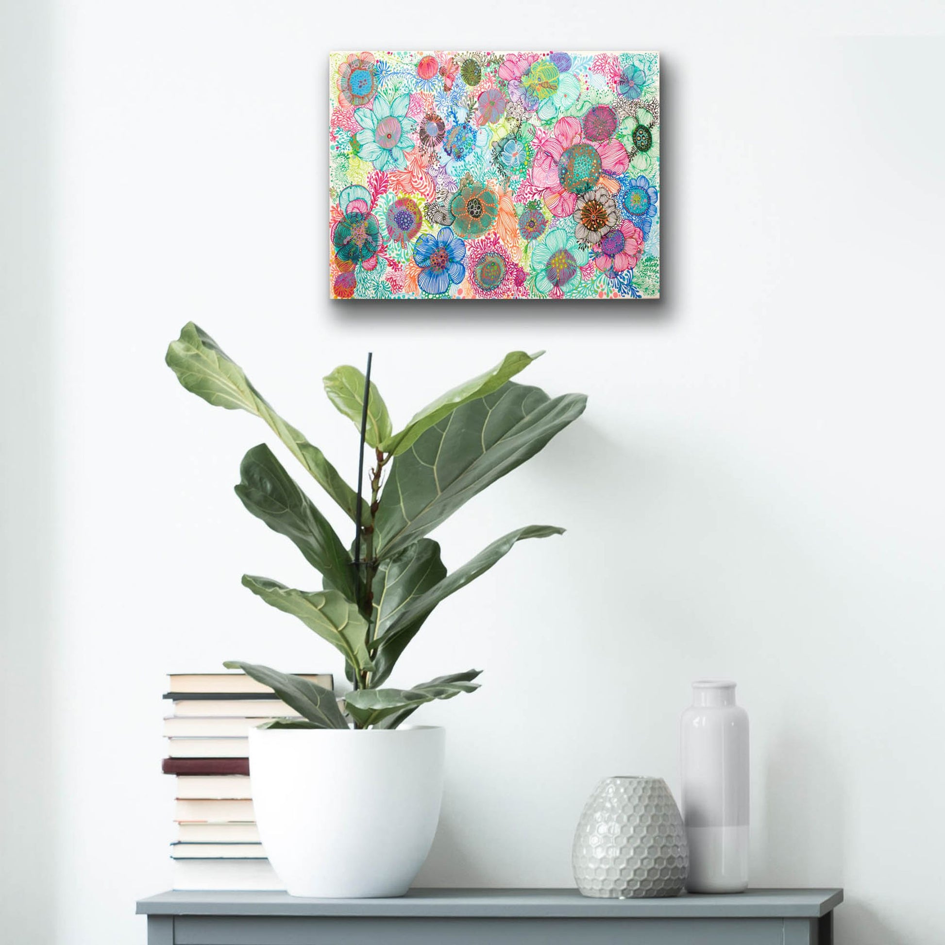 Epic Art 'Florals2 by Noemi Ibarz, Acrylic Glass Wall Art,16x12