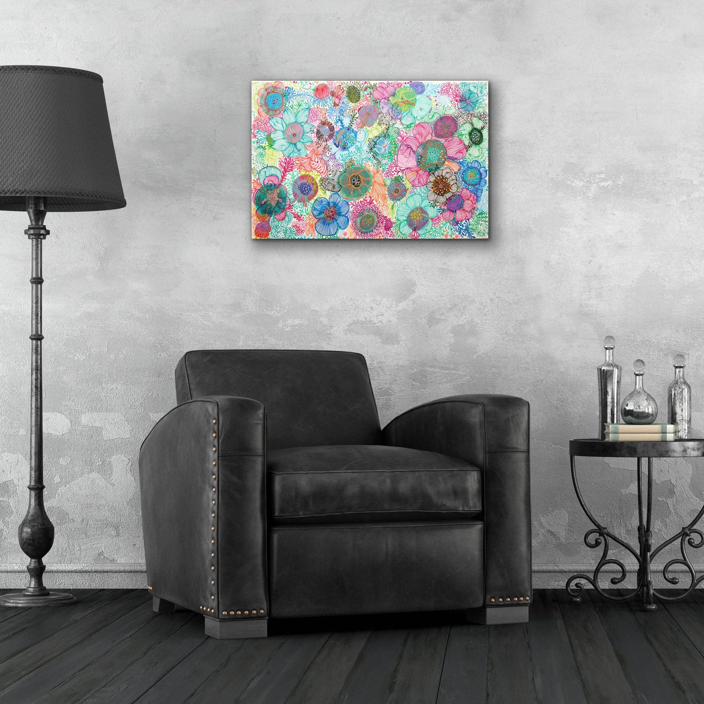 Epic Art 'Florals2 by Noemi Ibarz, Acrylic Glass Wall Art,24x16