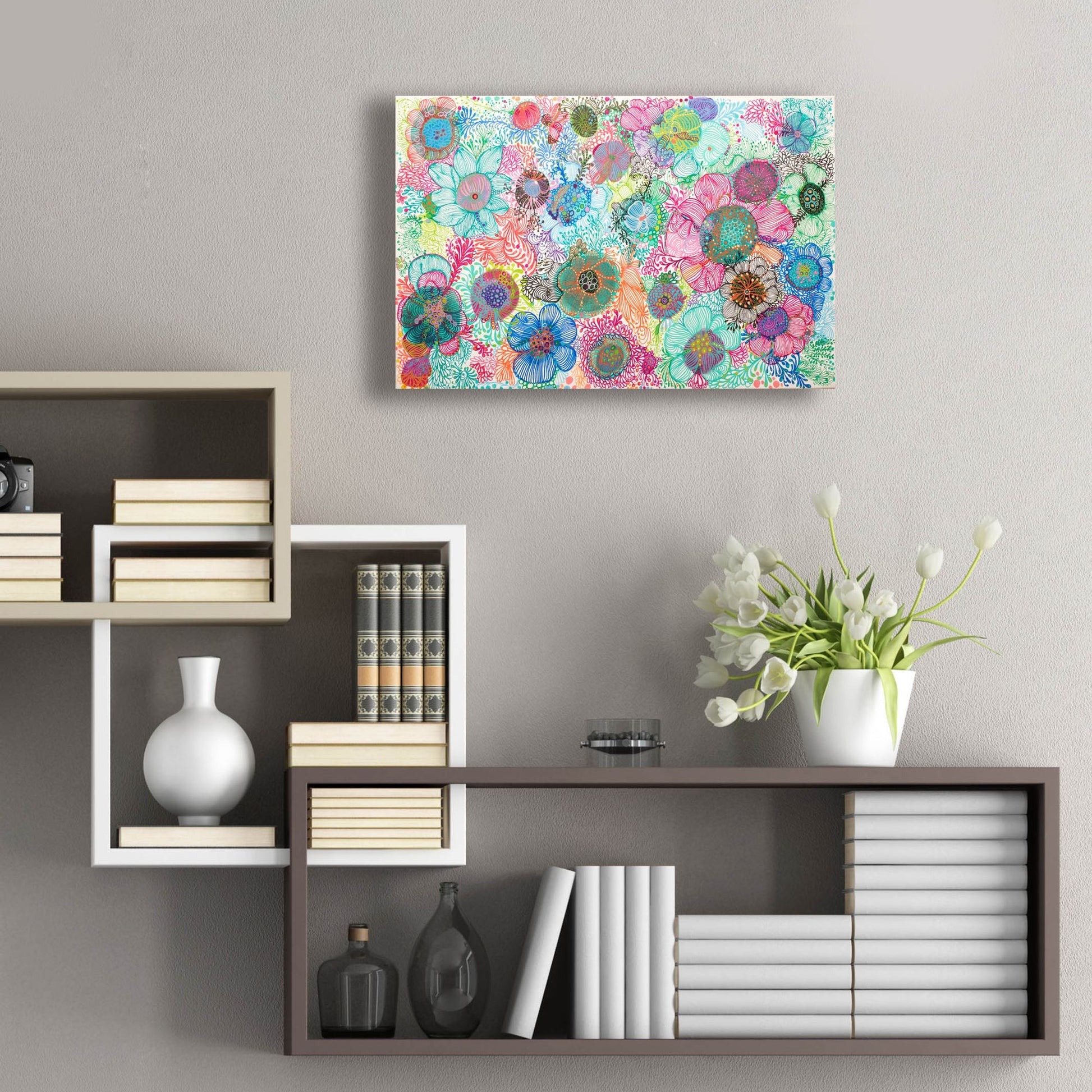 Epic Art 'Florals2 by Noemi Ibarz, Acrylic Glass Wall Art,24x16