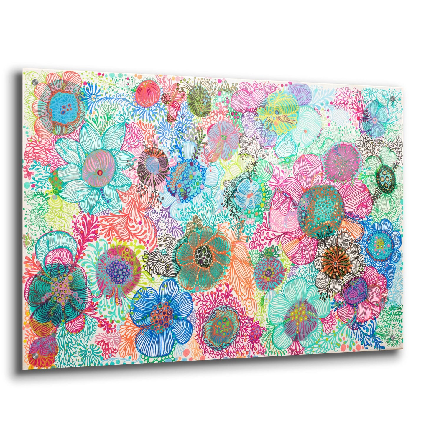 Epic Art 'Florals2 by Noemi Ibarz, Acrylic Glass Wall Art,36x24