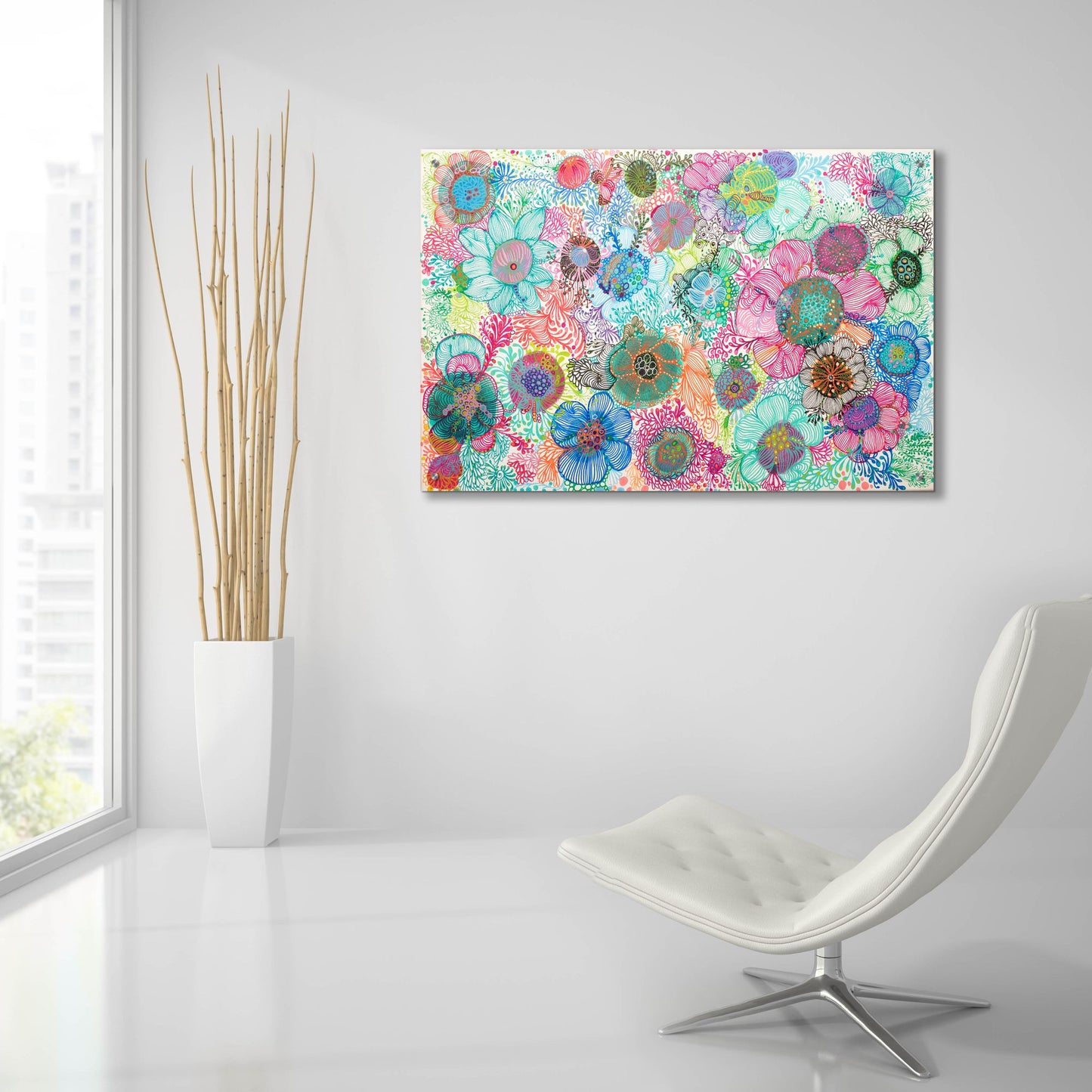 Epic Art 'Florals2 by Noemi Ibarz, Acrylic Glass Wall Art,36x24