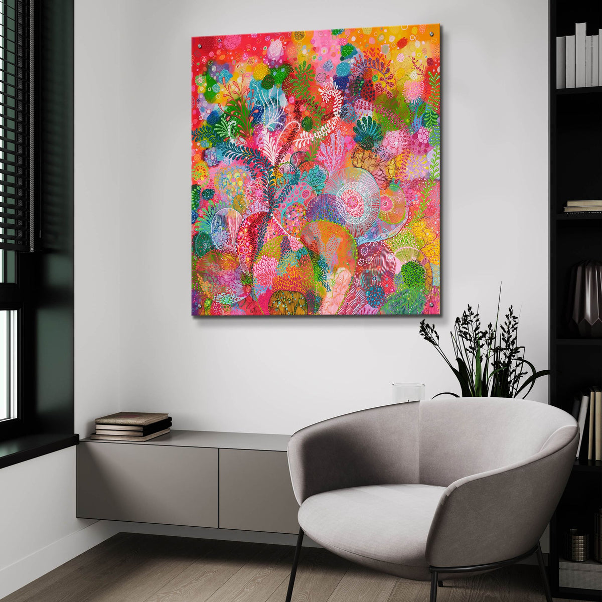 Epic Art 'Busy Work2 by Noemi Ibarz, Acrylic Glass Wall Art,36x36