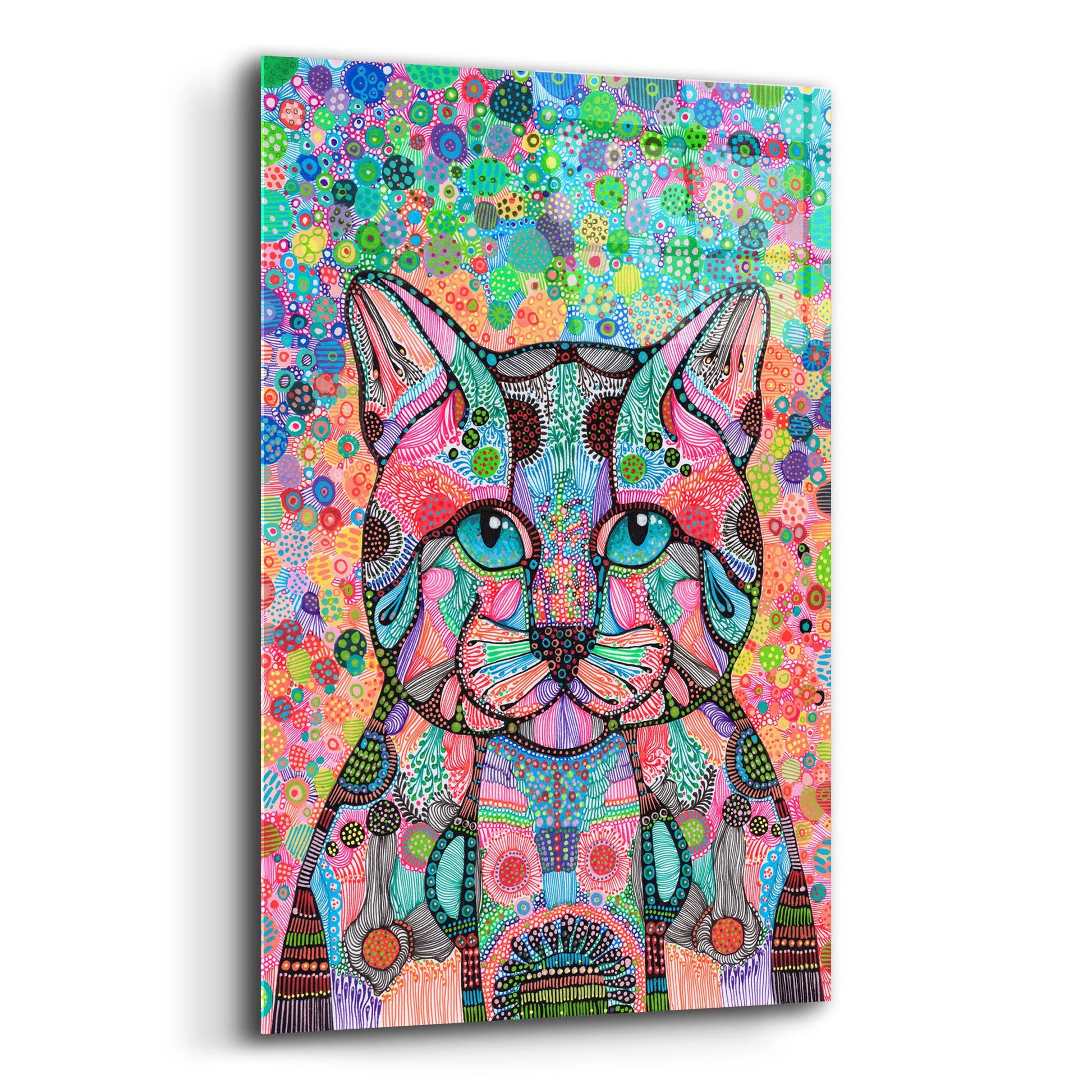 Epic Art 'Happy Cat2 by Noemi Ibarz, Acrylic Glass Wall Art,12x16