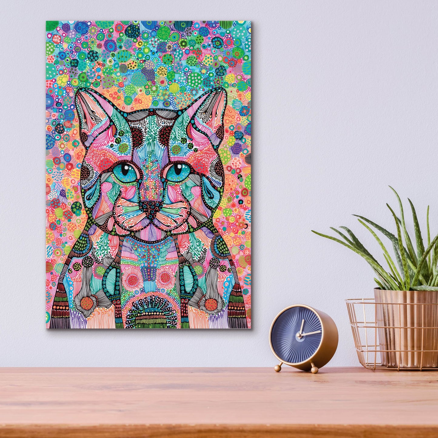 Epic Art 'Happy Cat2 by Noemi Ibarz, Acrylic Glass Wall Art,12x16