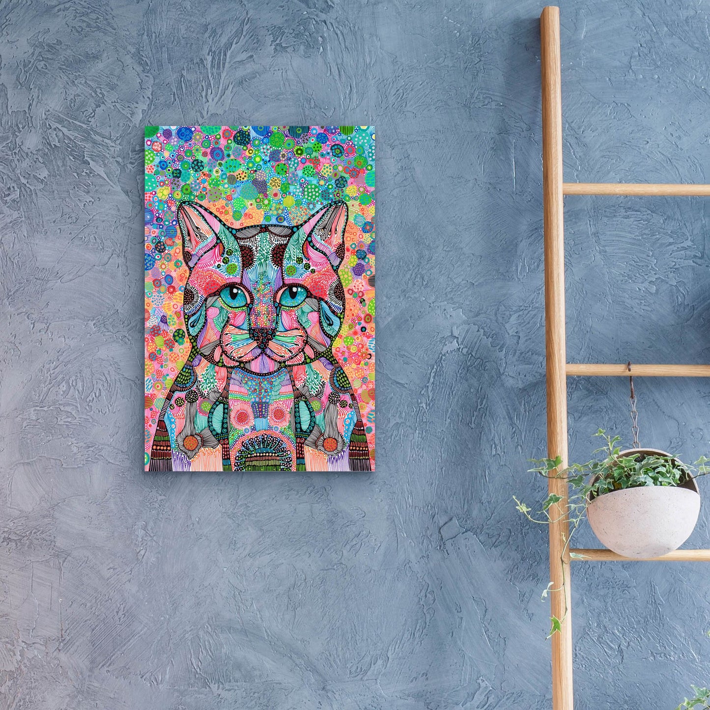 Epic Art 'Happy Cat2 by Noemi Ibarz, Acrylic Glass Wall Art,16x24