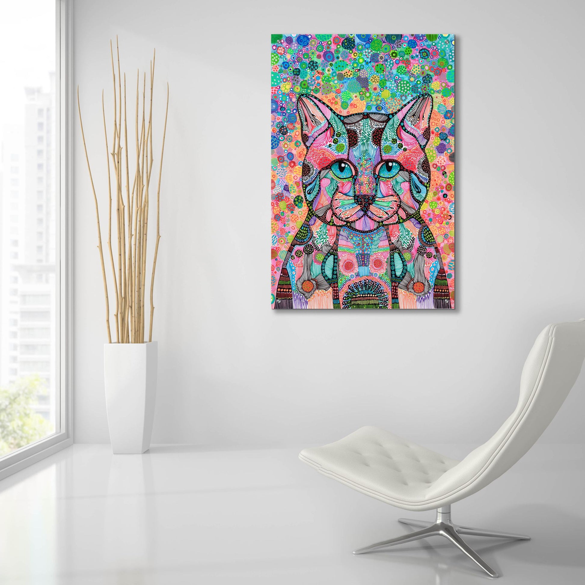 Epic Art 'Happy Cat2 by Noemi Ibarz, Acrylic Glass Wall Art,24x36