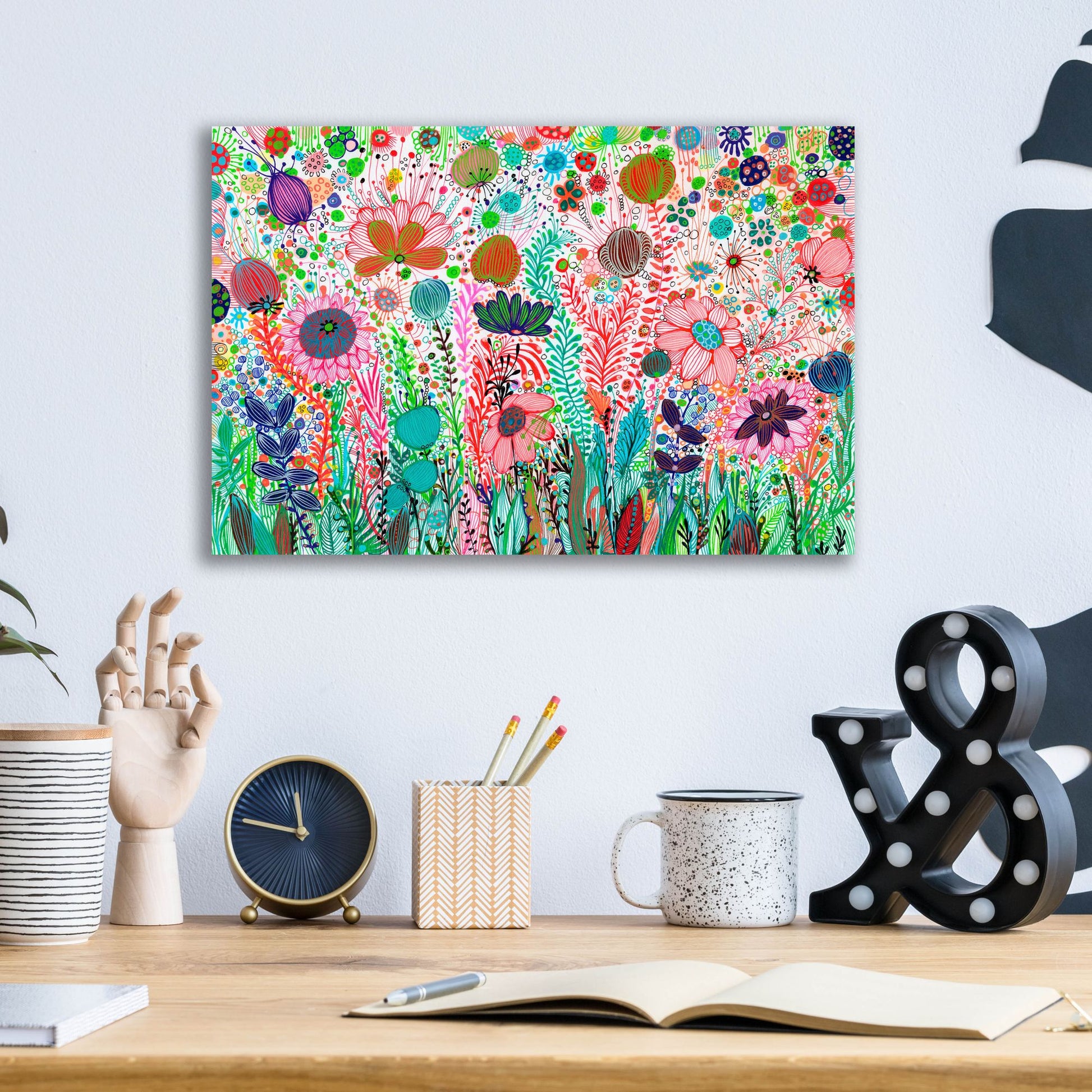 Epic Art 'Garden Party2 by Noemi Ibarz, Acrylic Glass Wall Art,16x12