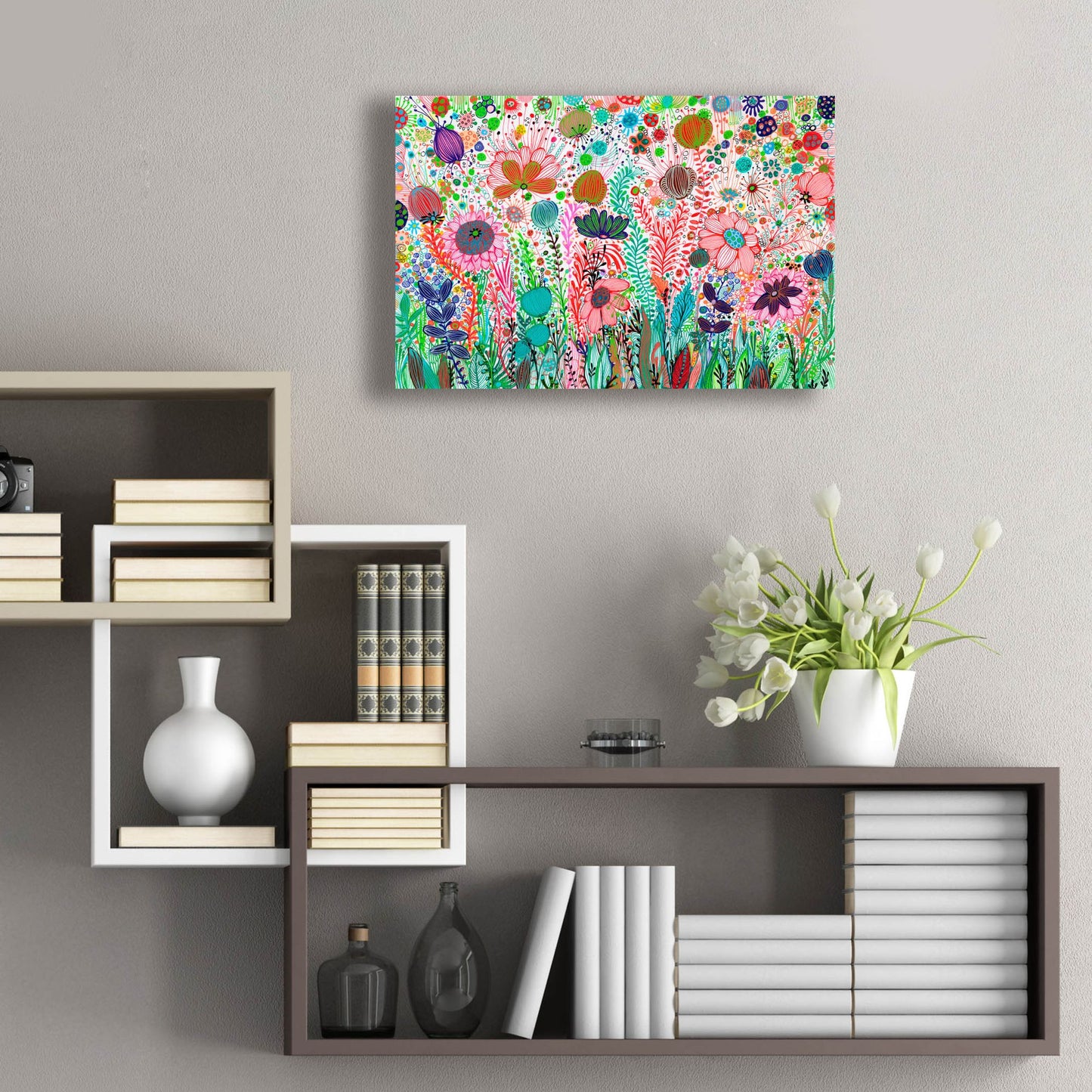 Epic Art 'Garden Party2 by Noemi Ibarz, Acrylic Glass Wall Art,24x16