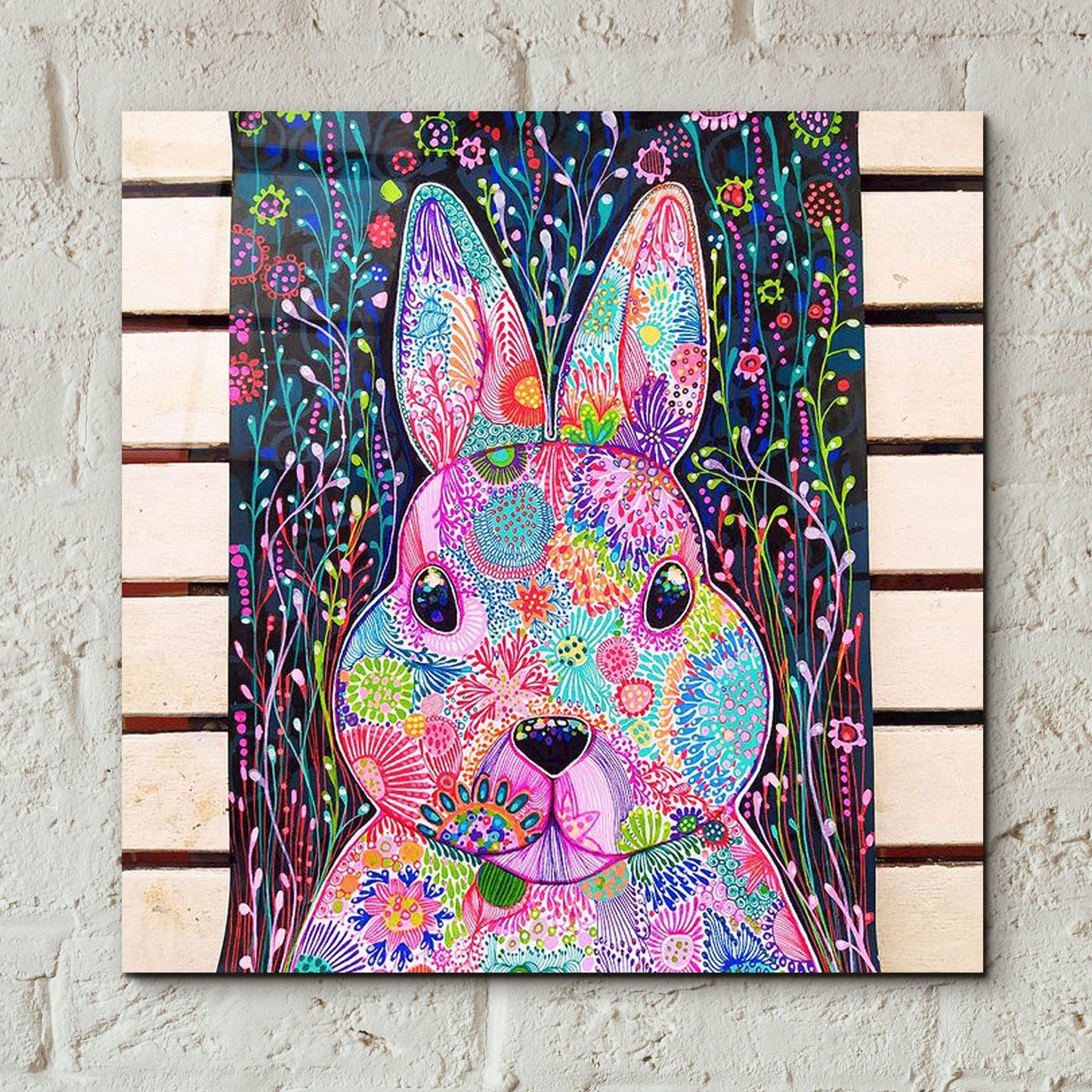 Epic Art 'Bunny2 by Noemi Ibarz, Acrylic Glass Wall Art,12x12
