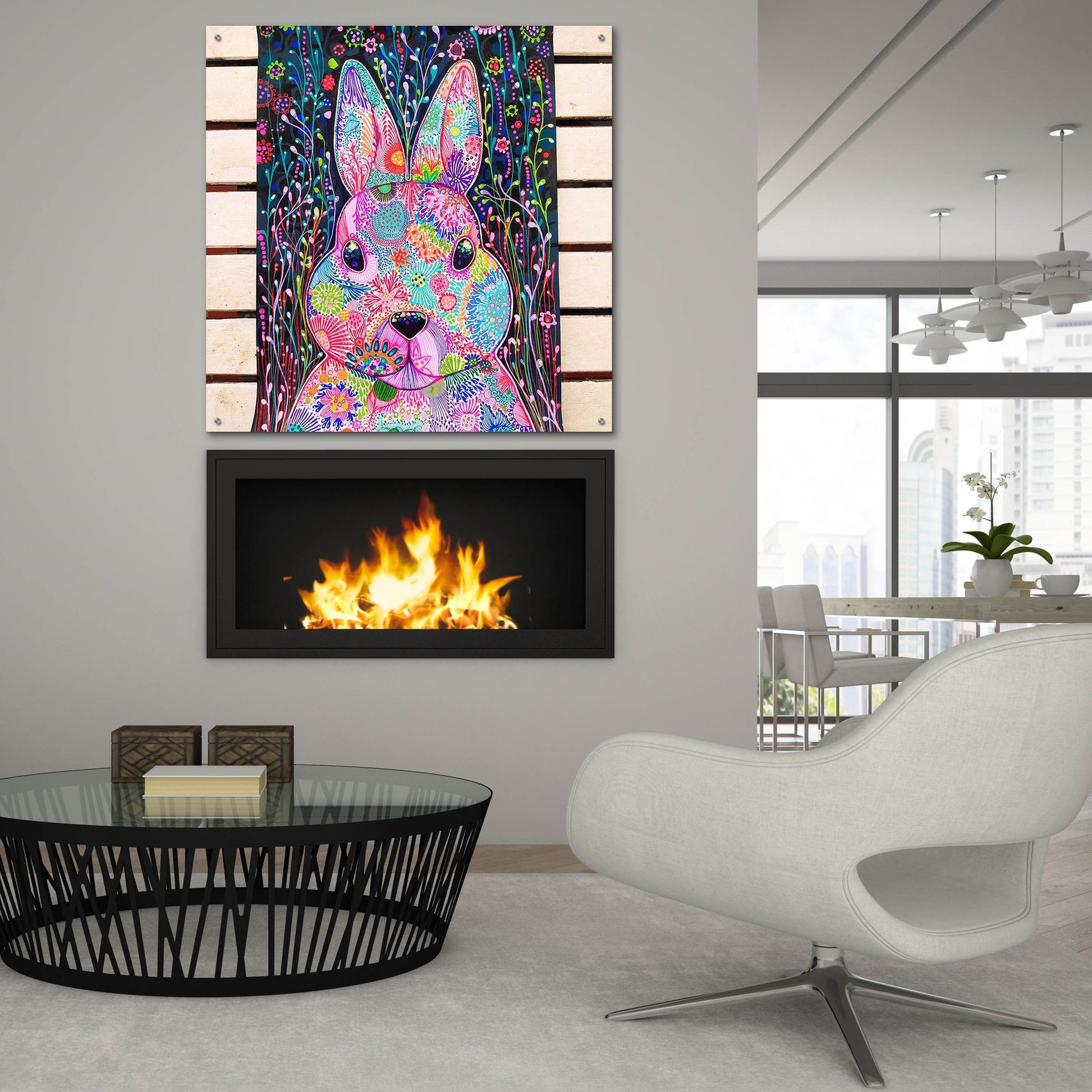 Epic Art 'Bunny2 by Noemi Ibarz, Acrylic Glass Wall Art,36x36