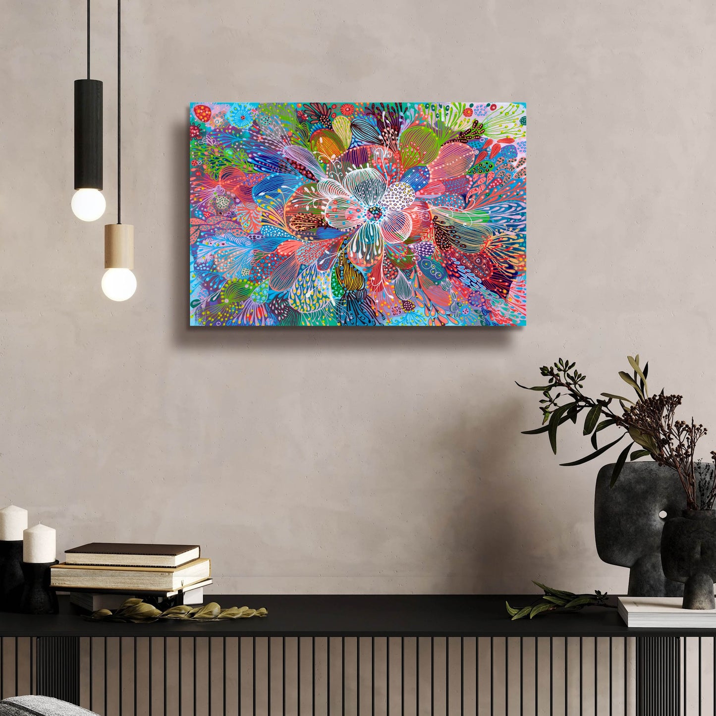 Epic Art 'Blooming2 by Noemi Ibarz, Acrylic Glass Wall Art,24x16