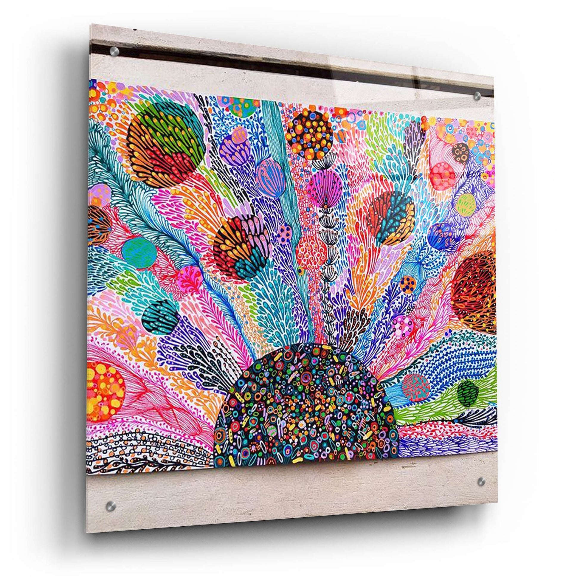 Epic Art 'Sunburst2 by Noemi Ibarz, Acrylic Glass Wall Art,24x24