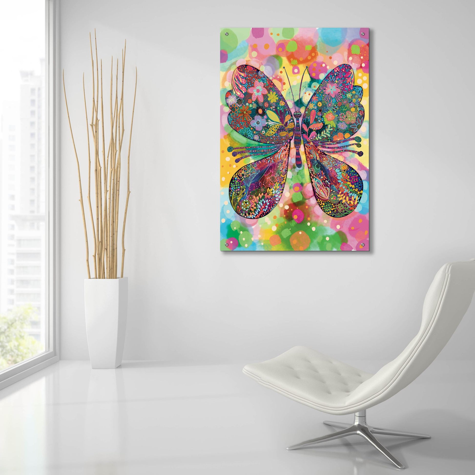 Epic Art 'Mariposa2 by Noemi Ibarz, Acrylic Glass Wall Art,24x36