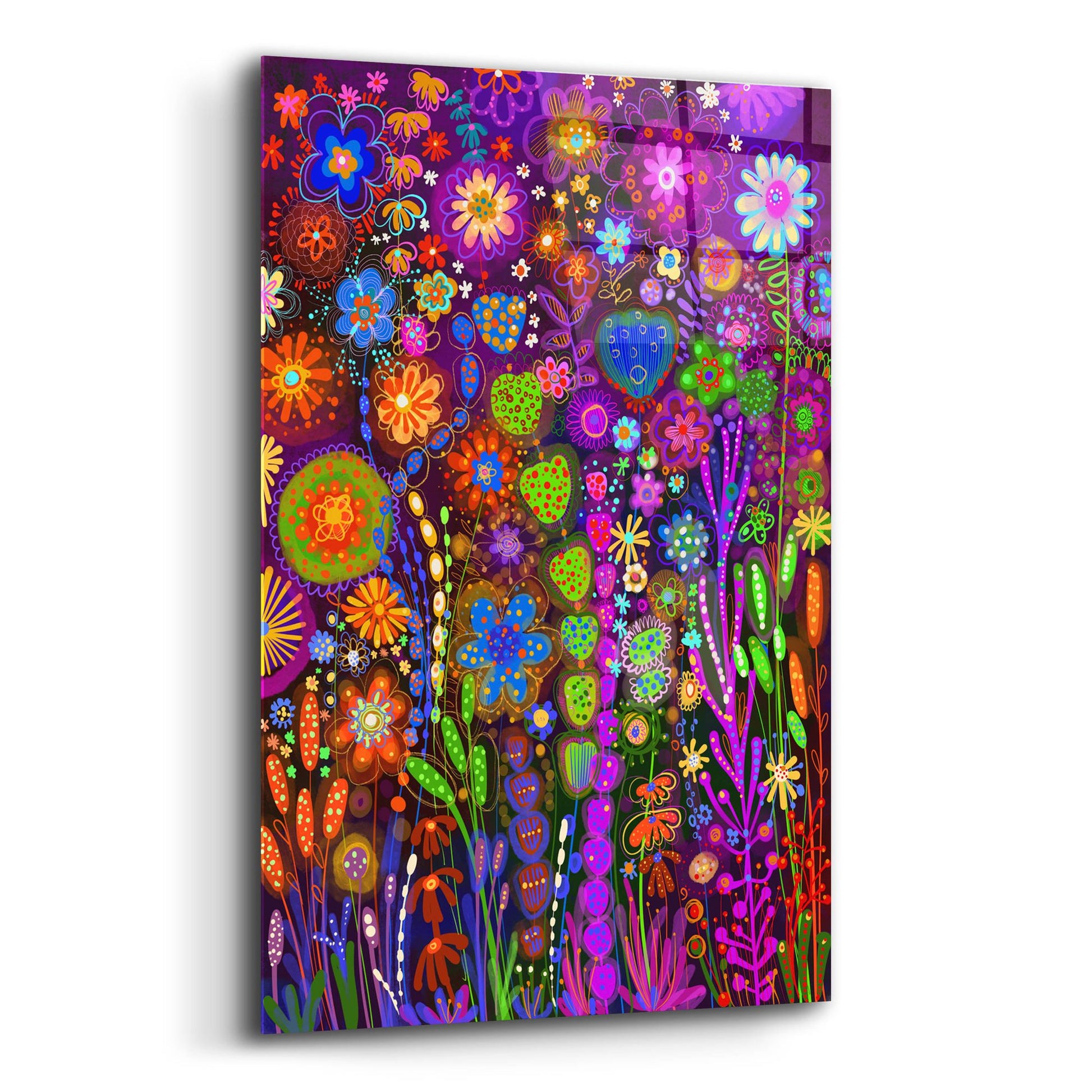 Epic Art 'Flores Fondo Negro2 by Noemi Ibarz, Acrylic Glass Wall Art,12x16