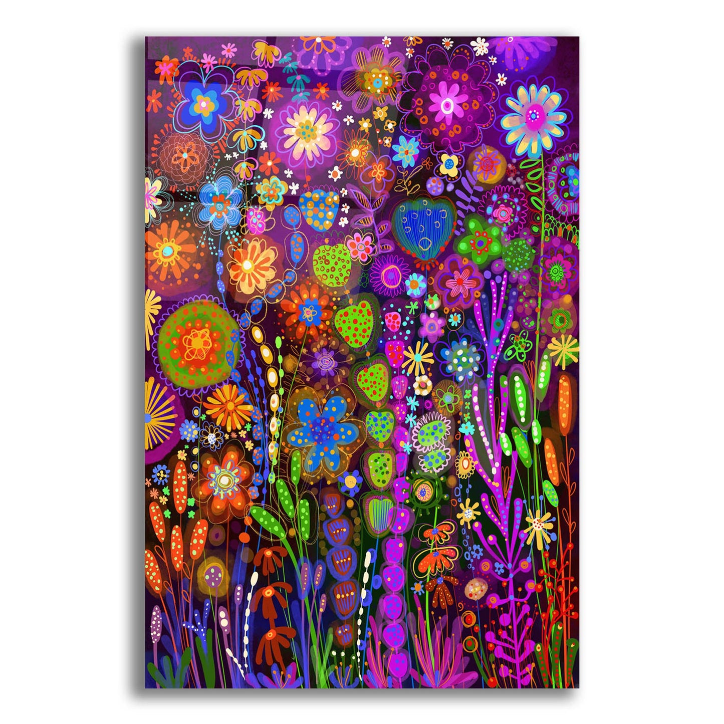 Epic Art 'Flores Fondo Negro2 by Noemi Ibarz, Acrylic Glass Wall Art