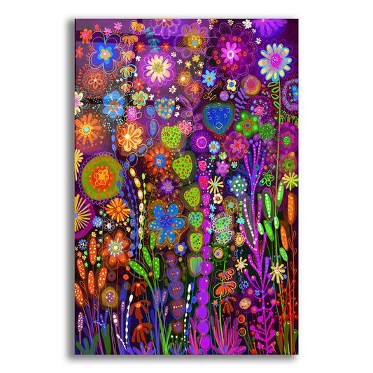 Epic Art 'Flores Fondo Negro2 by Noemi Ibarz, Acrylic Glass Wall Art