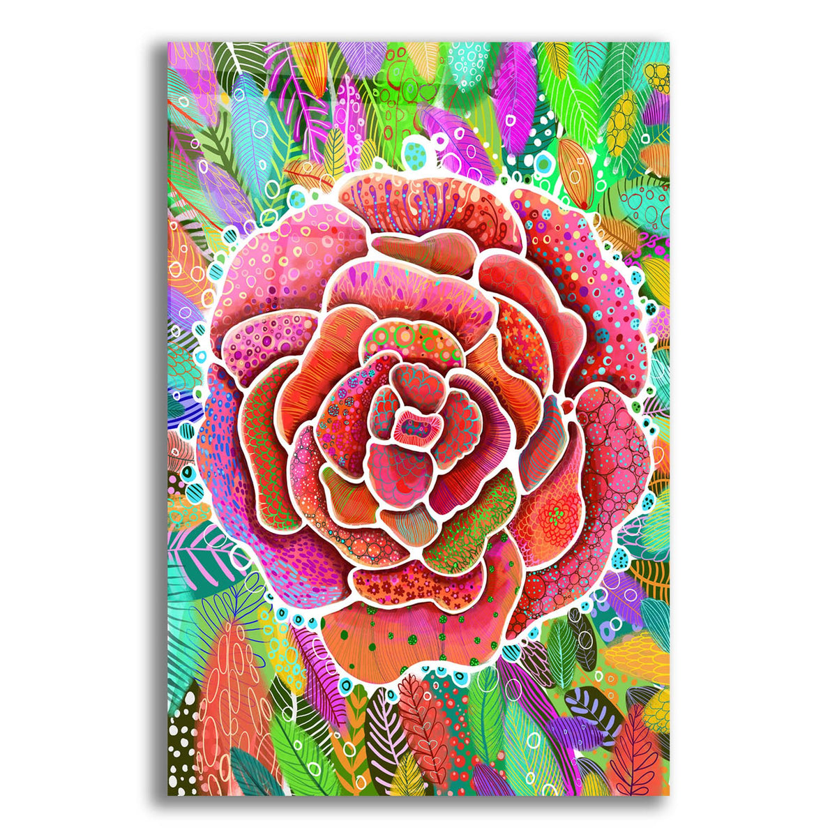 Epic Art 'Camelia Fondo2 by Noemi Ibarz, Acrylic Glass Wall Art