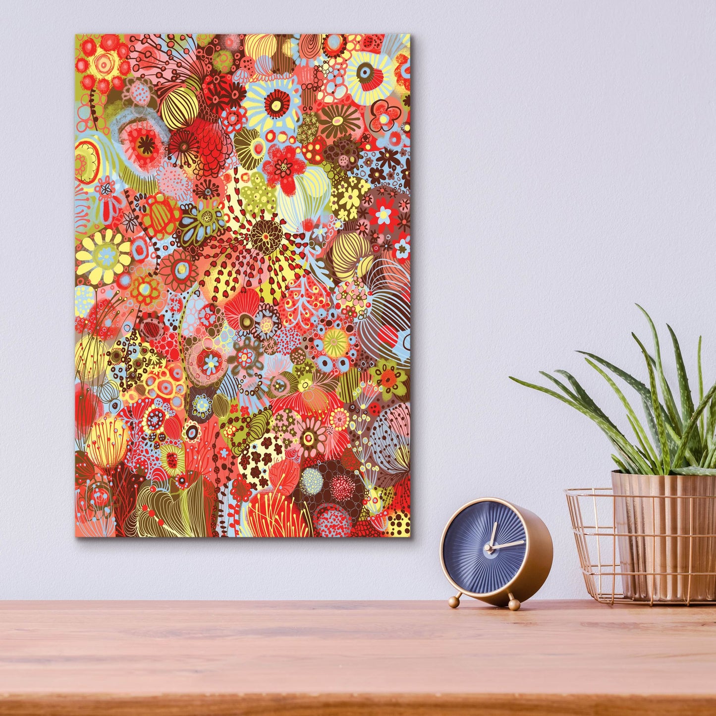 Epic Art 'Field Of Flowers2 by Noemi Ibarz, Acrylic Glass Wall Art,12x16