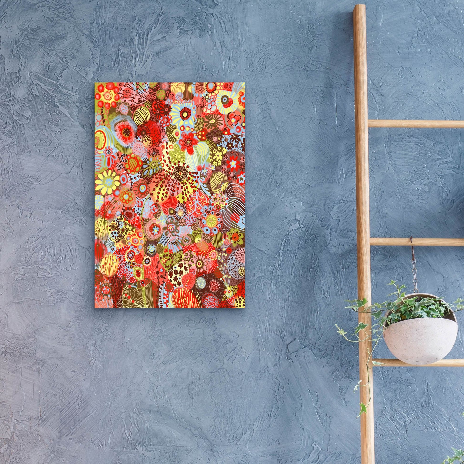 Epic Art 'Field Of Flowers2 by Noemi Ibarz, Acrylic Glass Wall Art,16x24