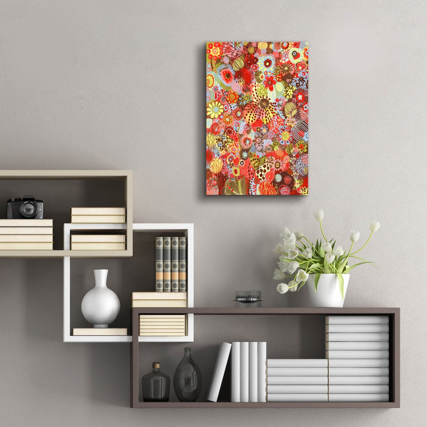 Epic Art 'Field Of Flowers2 by Noemi Ibarz, Acrylic Glass Wall Art,16x24