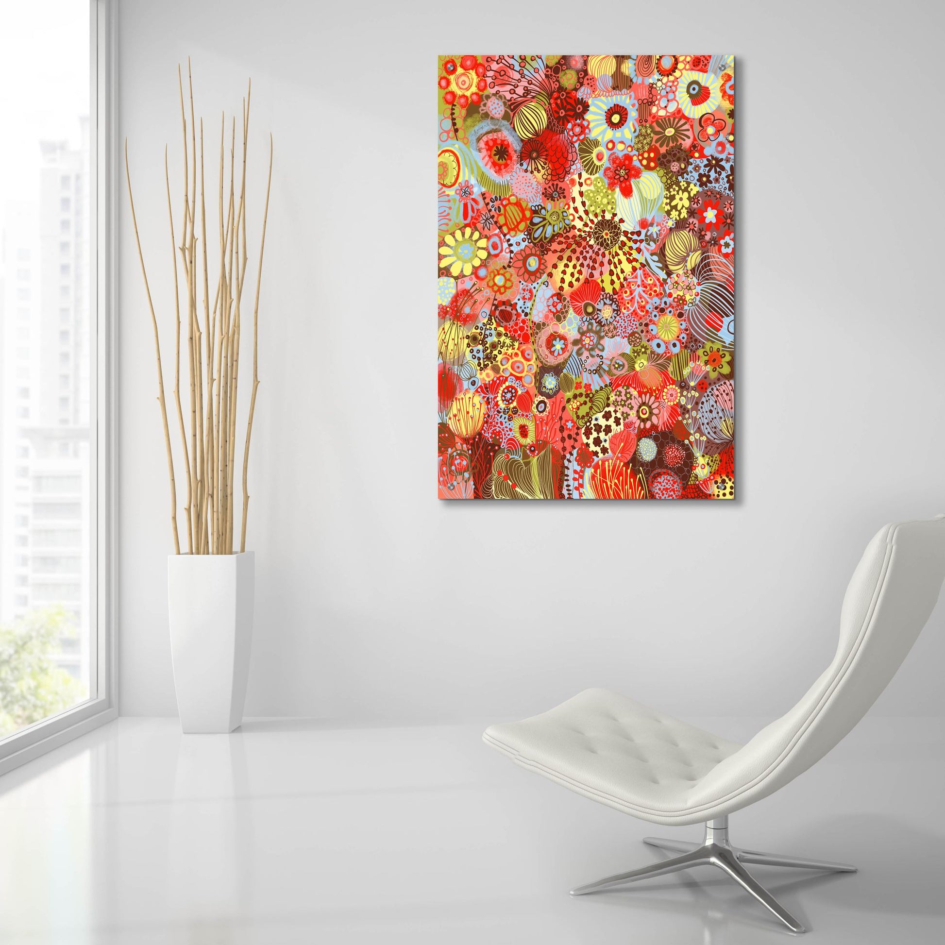 Epic Art 'Field Of Flowers2 by Noemi Ibarz, Acrylic Glass Wall Art,24x36