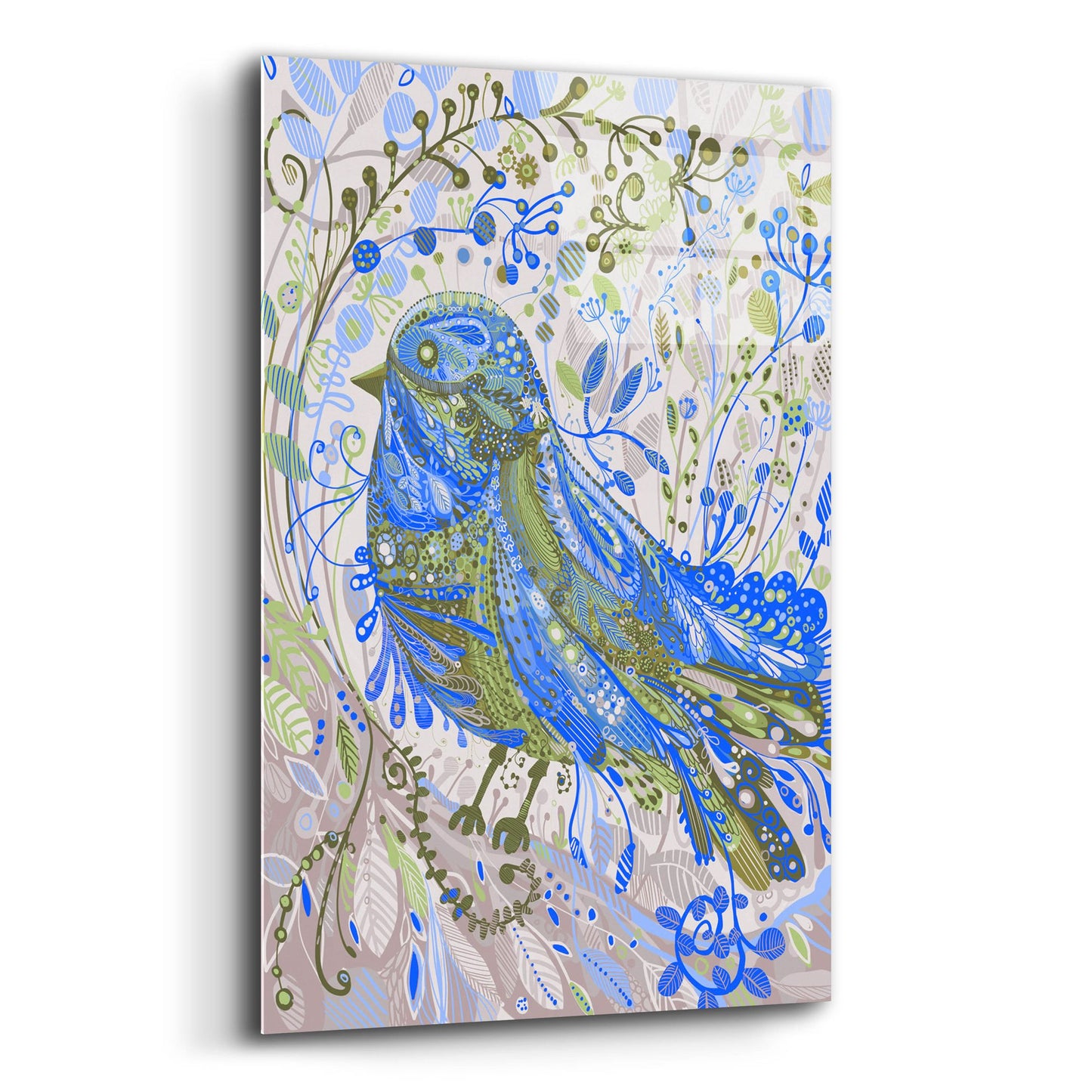 Epic Art 'Blue Bird2 by Noemi Ibarz, Acrylic Glass Wall Art,12x16