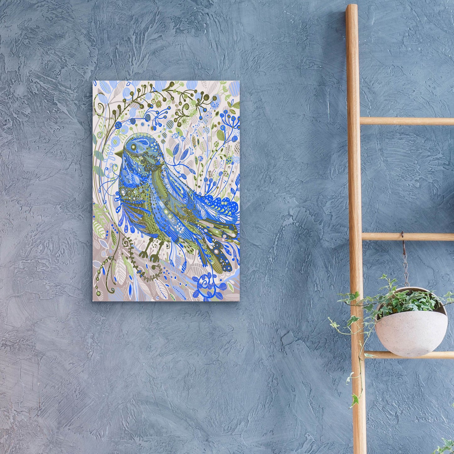 Epic Art 'Blue Bird2 by Noemi Ibarz, Acrylic Glass Wall Art,16x24