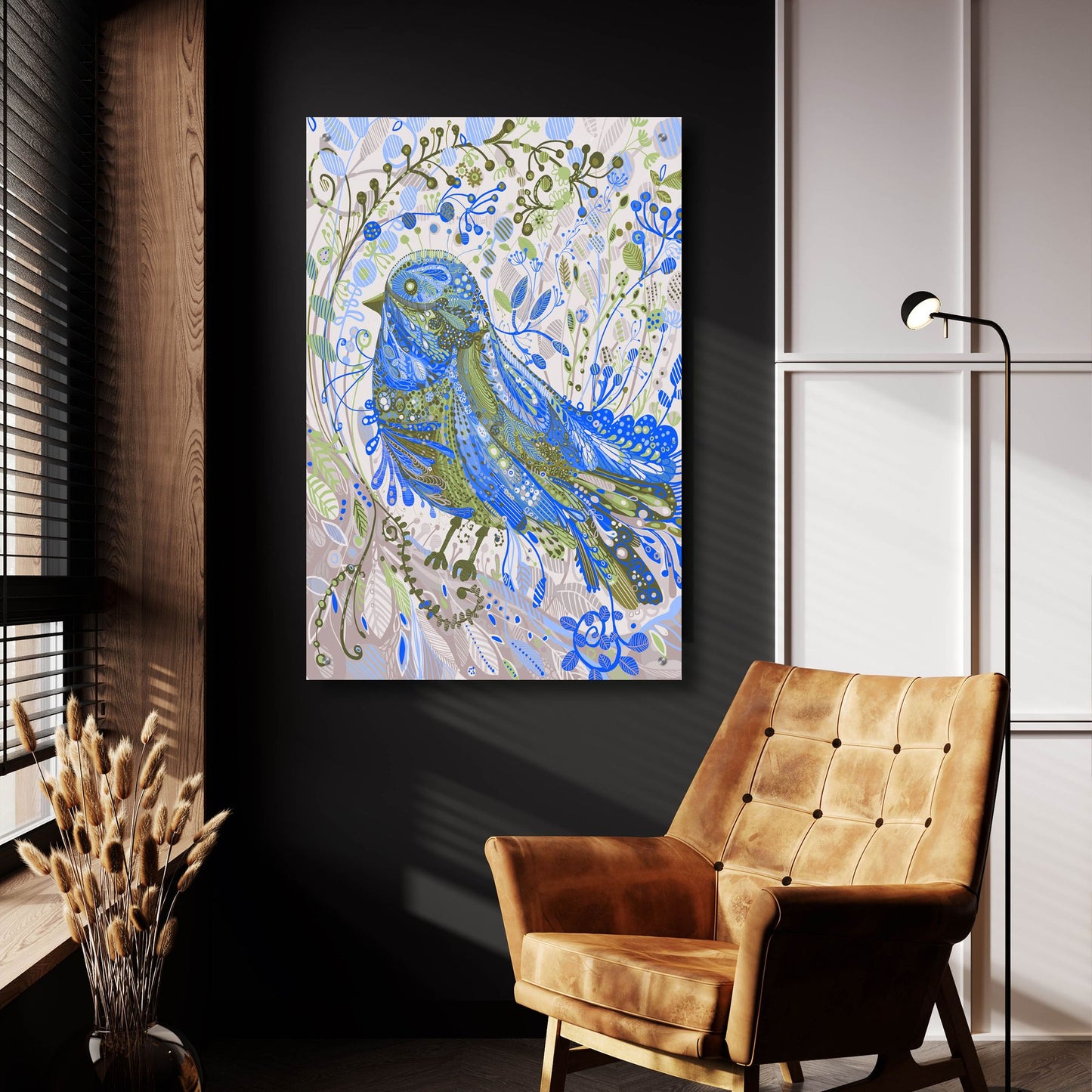 Epic Art 'Blue Bird2 by Noemi Ibarz, Acrylic Glass Wall Art,24x36