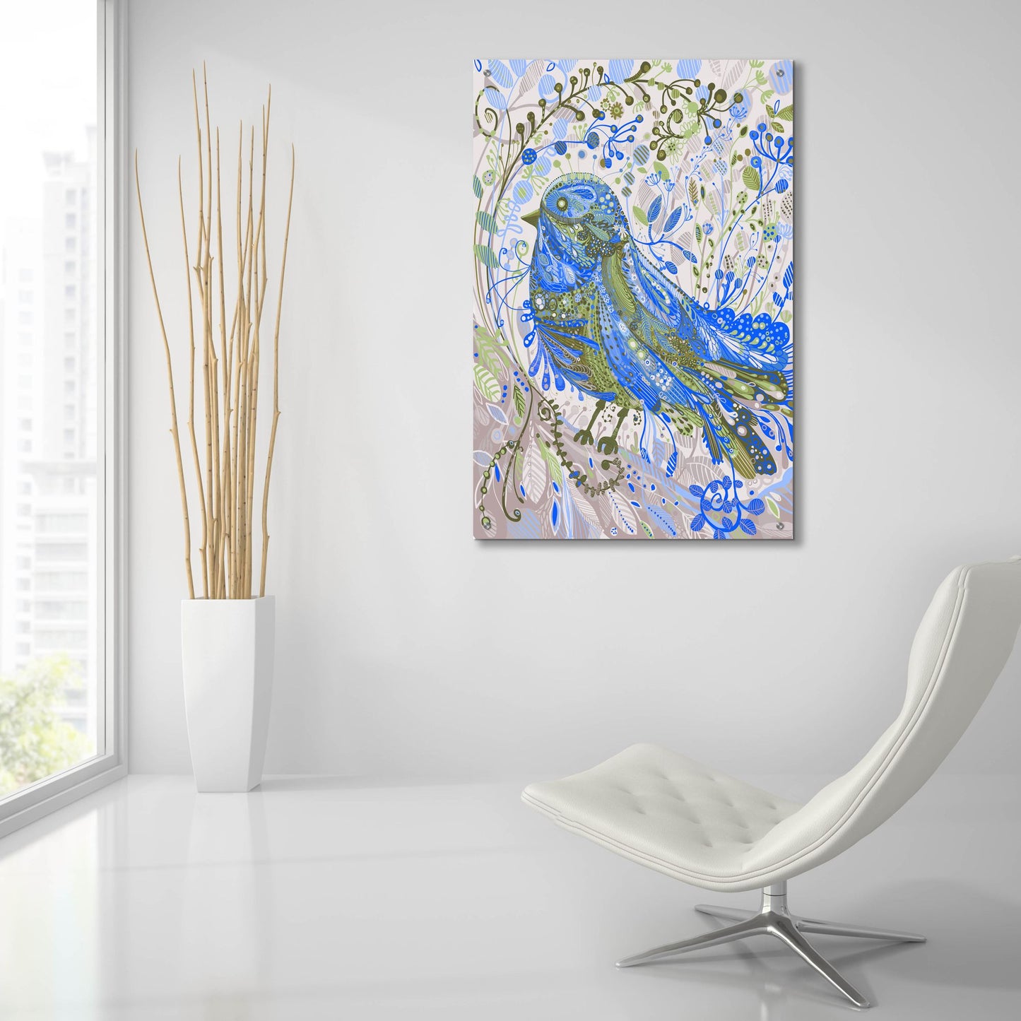 Epic Art 'Blue Bird2 by Noemi Ibarz, Acrylic Glass Wall Art,24x36