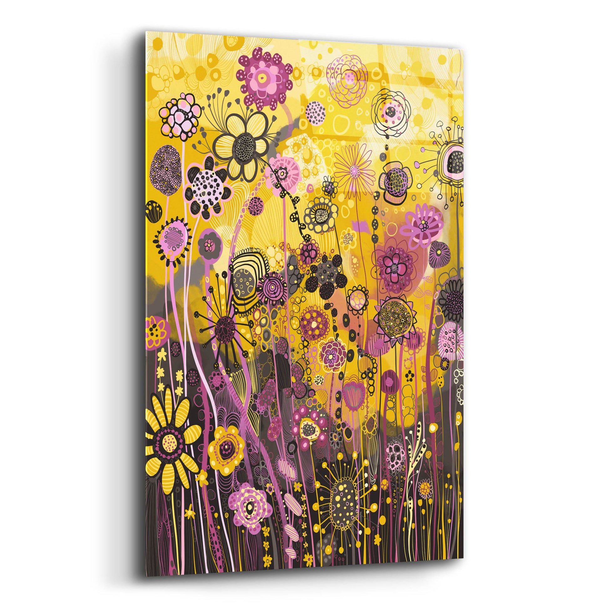 Epic Art 'Yellow 2 by Noemi Ibarz, Acrylic Glass Wall Art,12x16