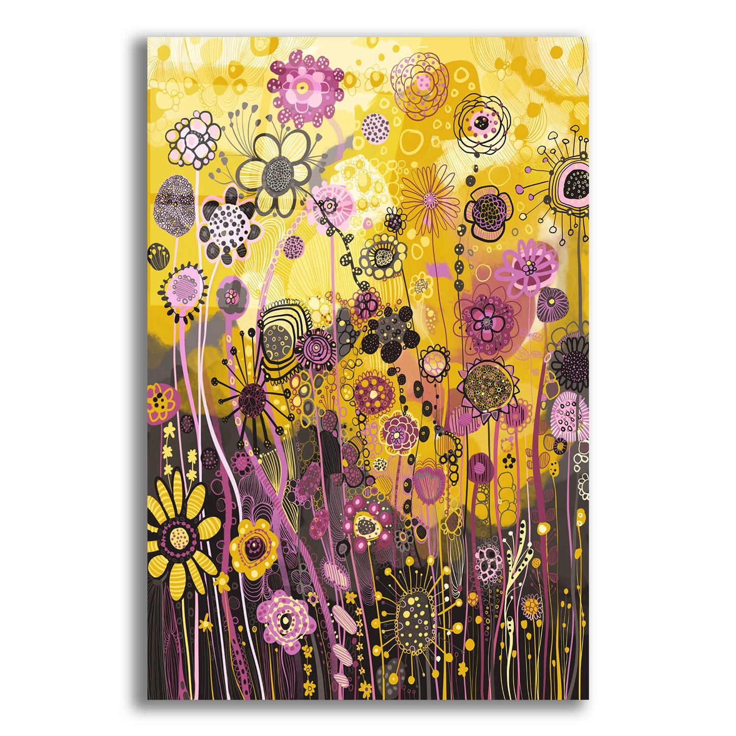 Epic Art 'Yellow 2 by Noemi Ibarz, Acrylic Glass Wall Art