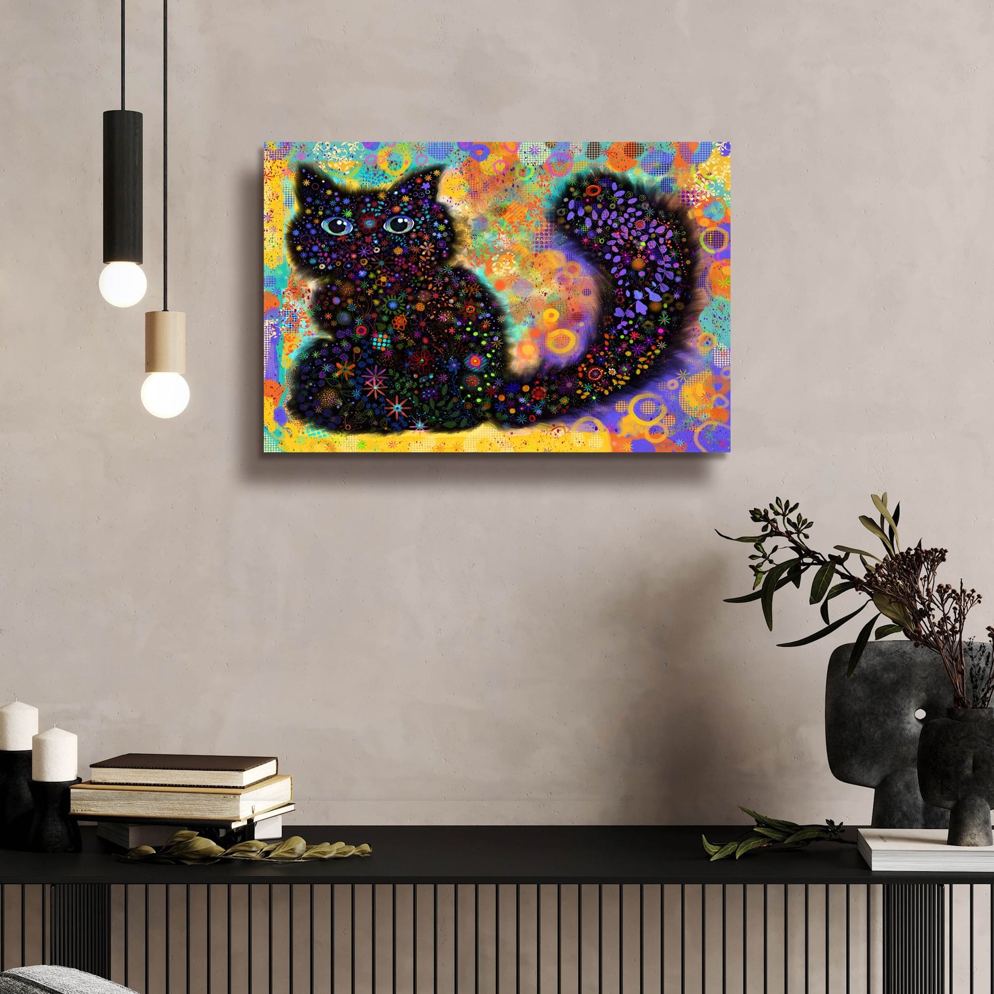 Epic Art 'Black Cat2v2 by Noemi Ibarz, Acrylic Glass Wall Art,24x16