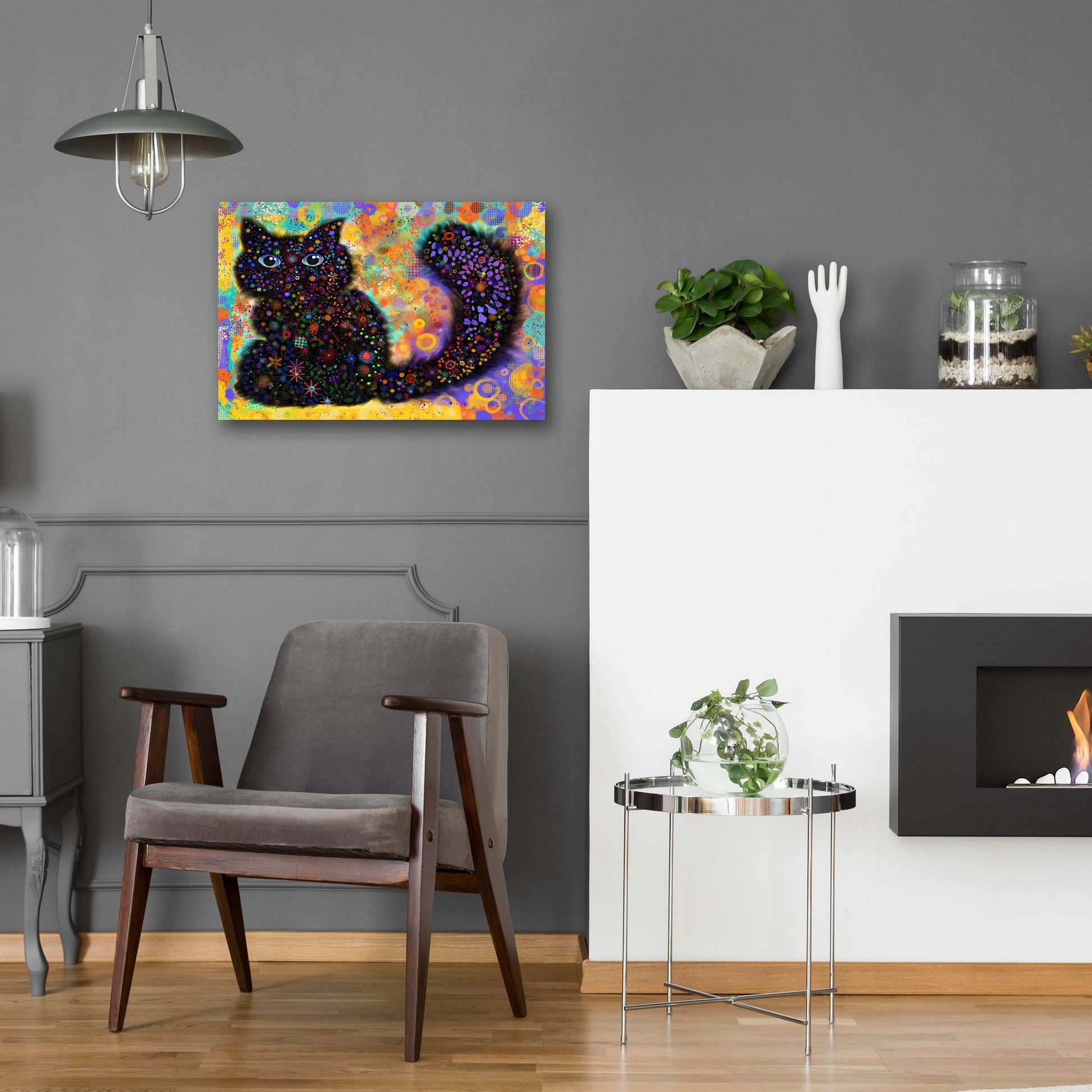 Epic Art 'Black Cat2v2 by Noemi Ibarz, Acrylic Glass Wall Art,24x16